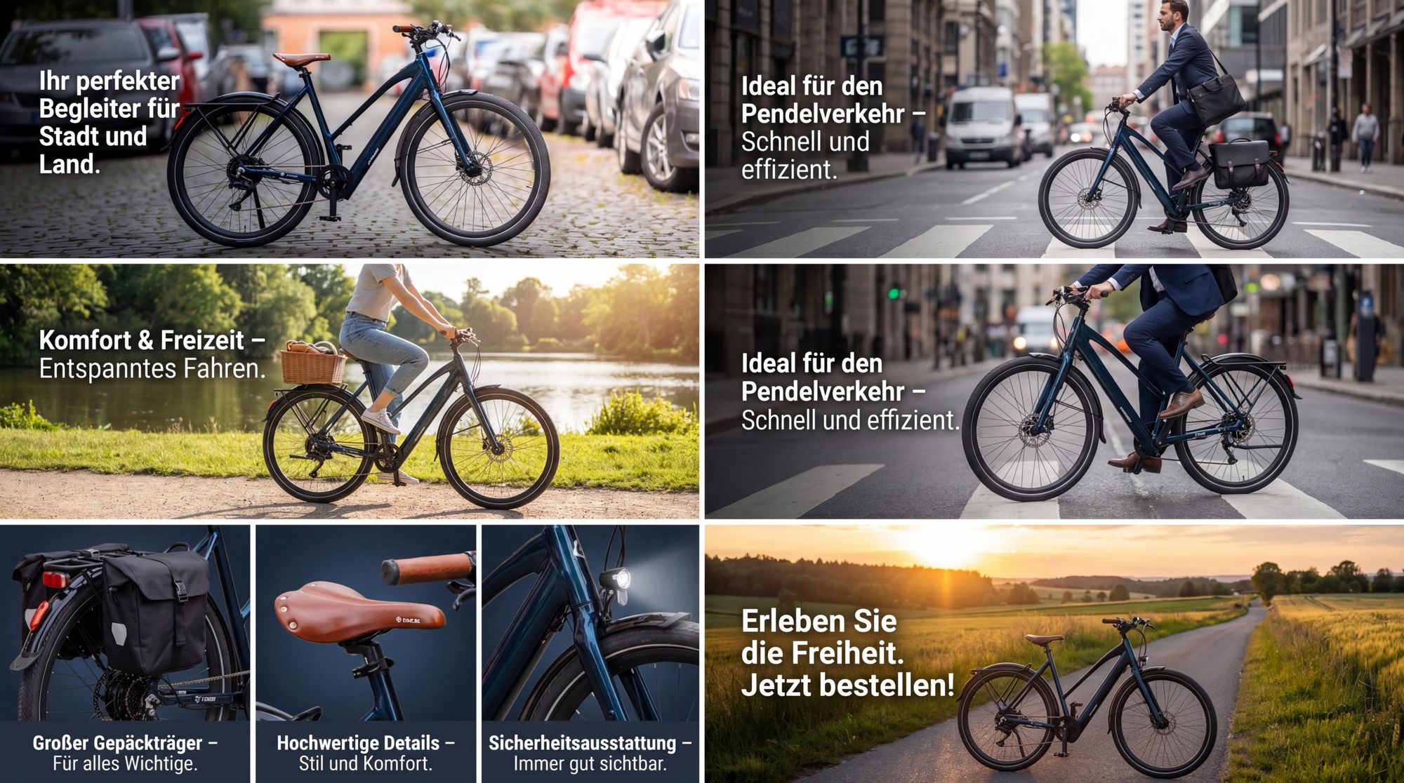 E-bike für Damen & Herren 28 Zoll 175 - 210 cm Rostfreie Aluminiumlegierung bis zu 100 km Wasserdicht IPX4 Pedelec mit 9 Gang