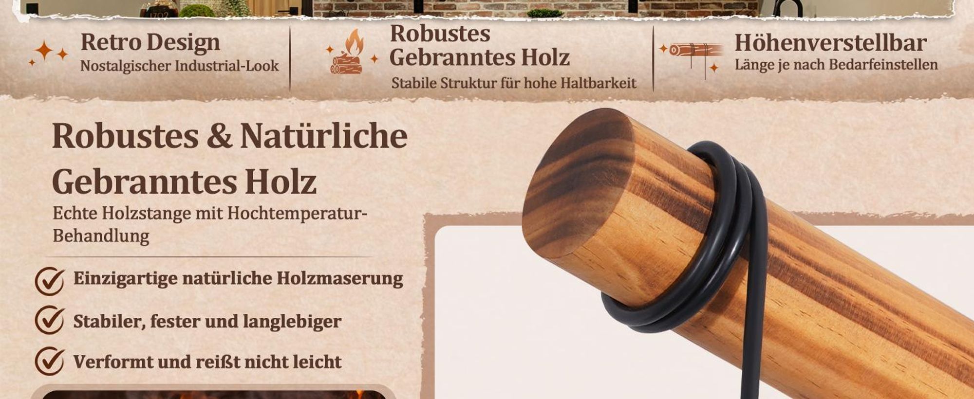 ZMH Deckenleuchte Holz Deckenlampe Flur Schwarz Küchenlampe 2 flammig Metall E27 Fassung für Küche Wohnzimmer Esszimmer Ohne Leuchtmittel