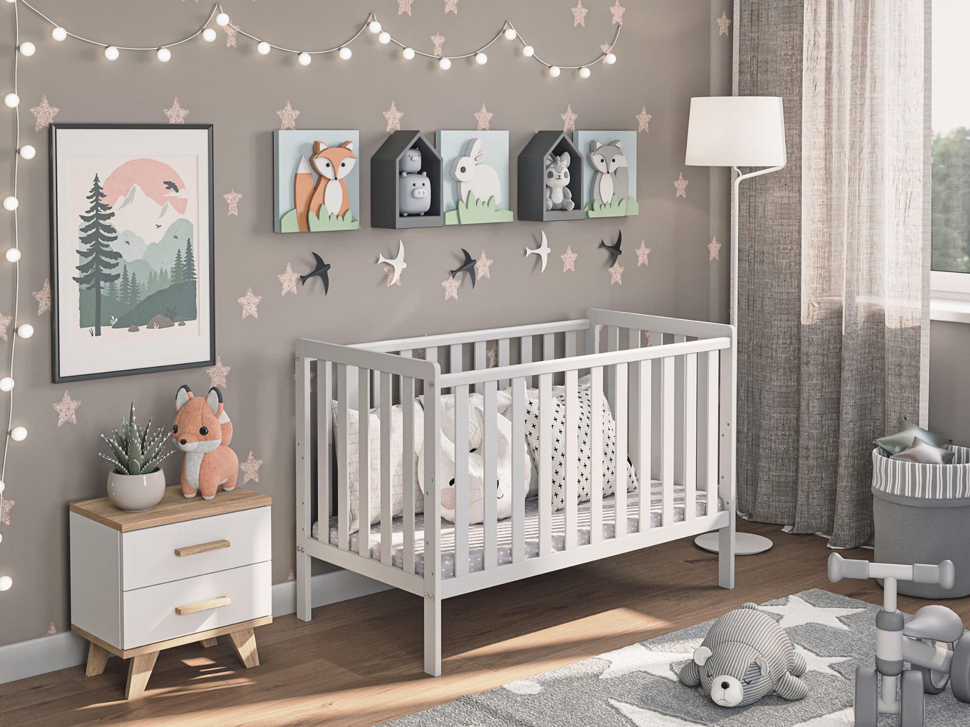 Kinderbett Lulu inkl. Matratze & Umbaukit 120x60cm – wächst mit Ihrem Kind mit