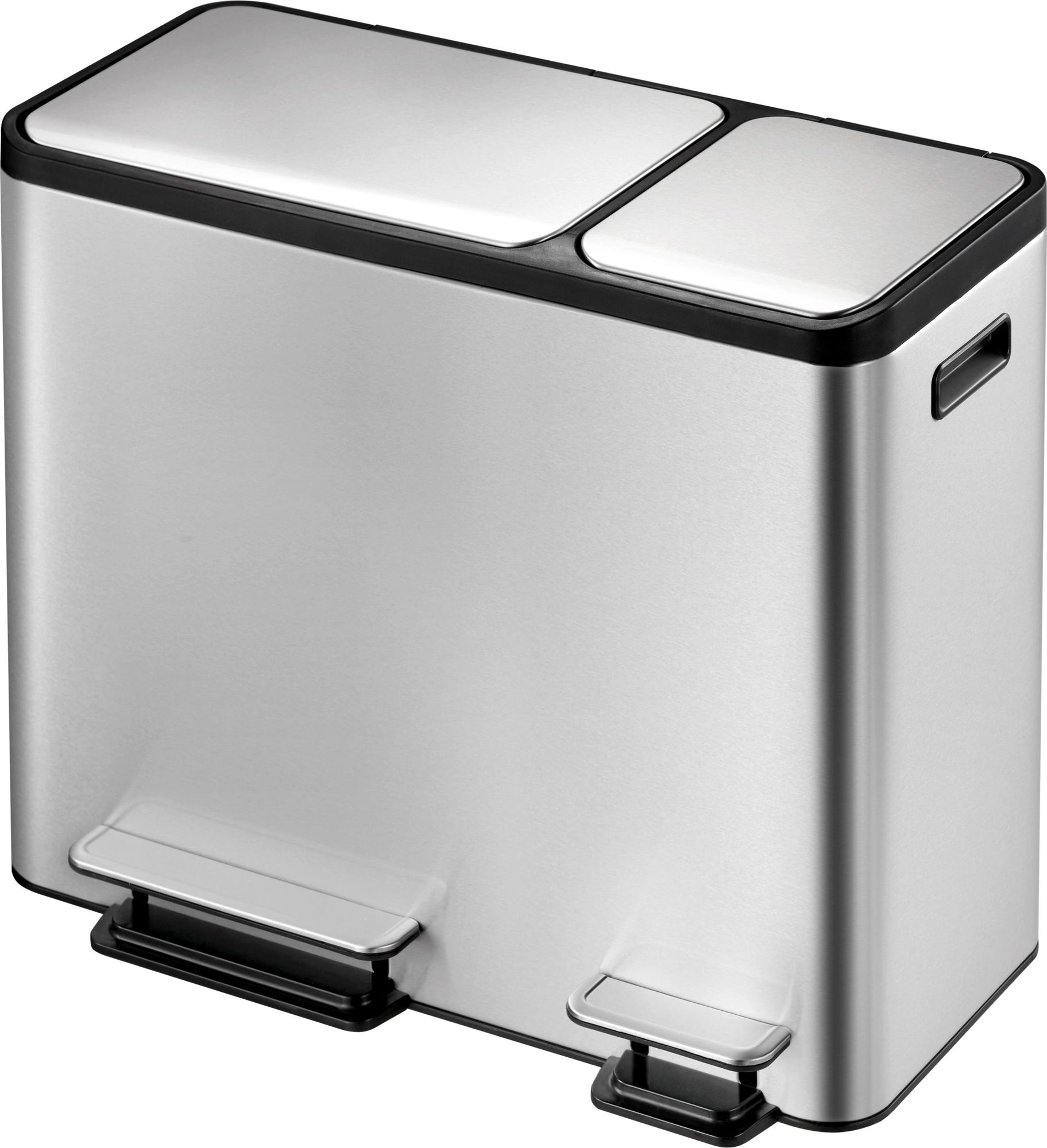 EKO - EcoCasa Recycler Treteimer 30+15 Liter - Stainless steel Plastic - Matt Edelstahl