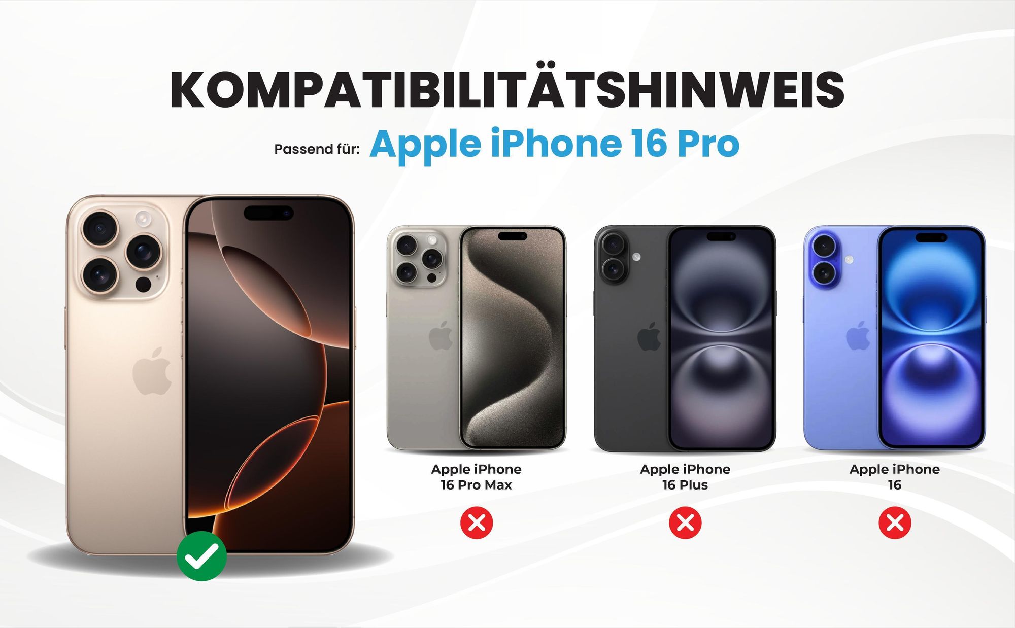 Kompatibilitätshinweise Hülle für Apple iPhone 16 Pro