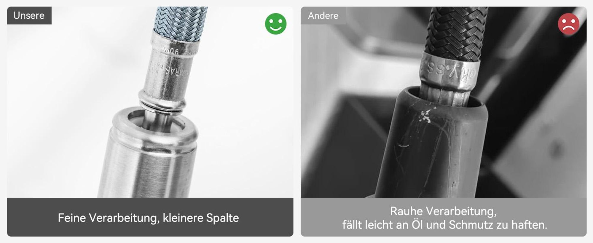 Lonheo Hochdruck Silber Küchenarmatur Wasserhahn Küche ausziehbar mit 2 Strahlarten 360° drehbar Spültischarmatur mit Brause