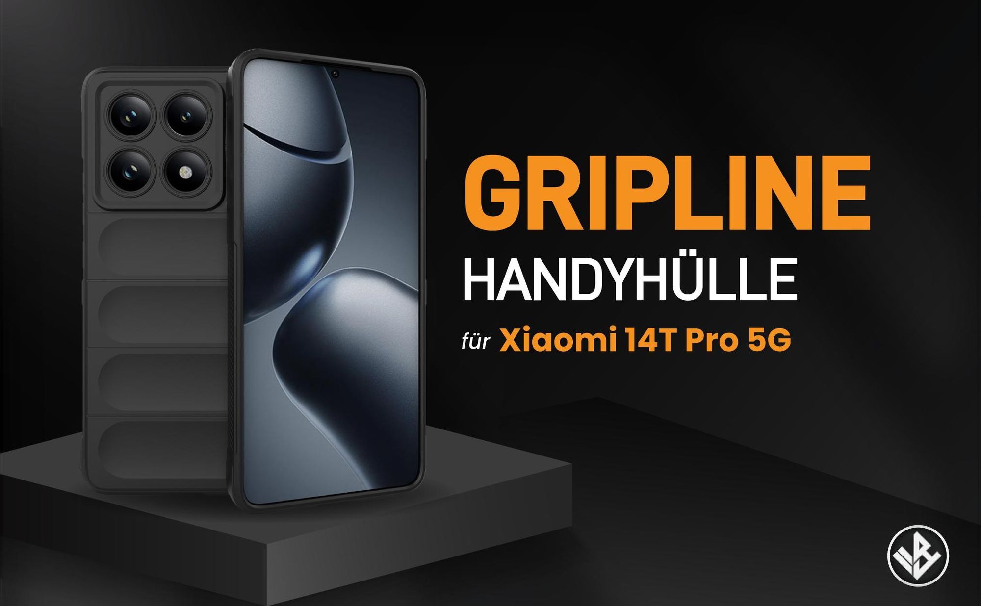 Schwarze ergonomische Grip Schutzhülle für das Xiaomi 14T Pro