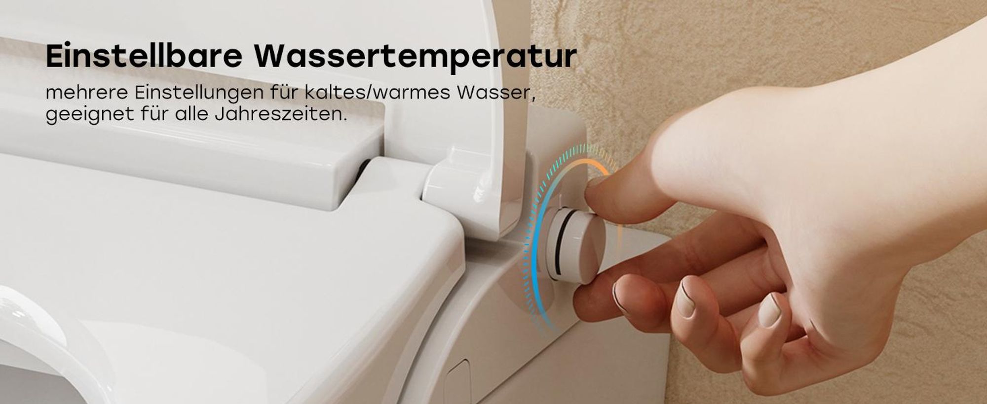 HOROW Dusch WC Aufsatz Sitz ohne Elektrische, Japanische Toilettensitz, Einstellbare Warm/Kaltwasser und Wasserdruck, Verstellbare und Abnehmbare Düse