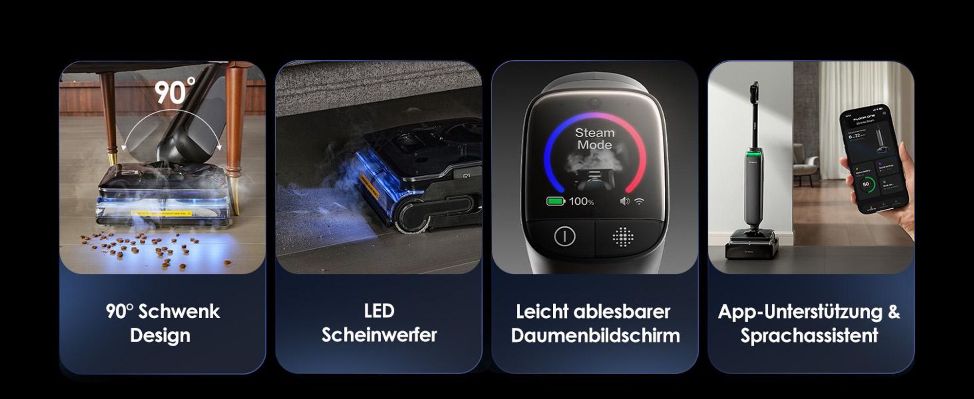 Tineco Floor One S9 Artist Steam Pro, Standstaubsauger, Beutellos, Schwarz, Silber, 0,88 l, 0,75 l, Rechteckig
