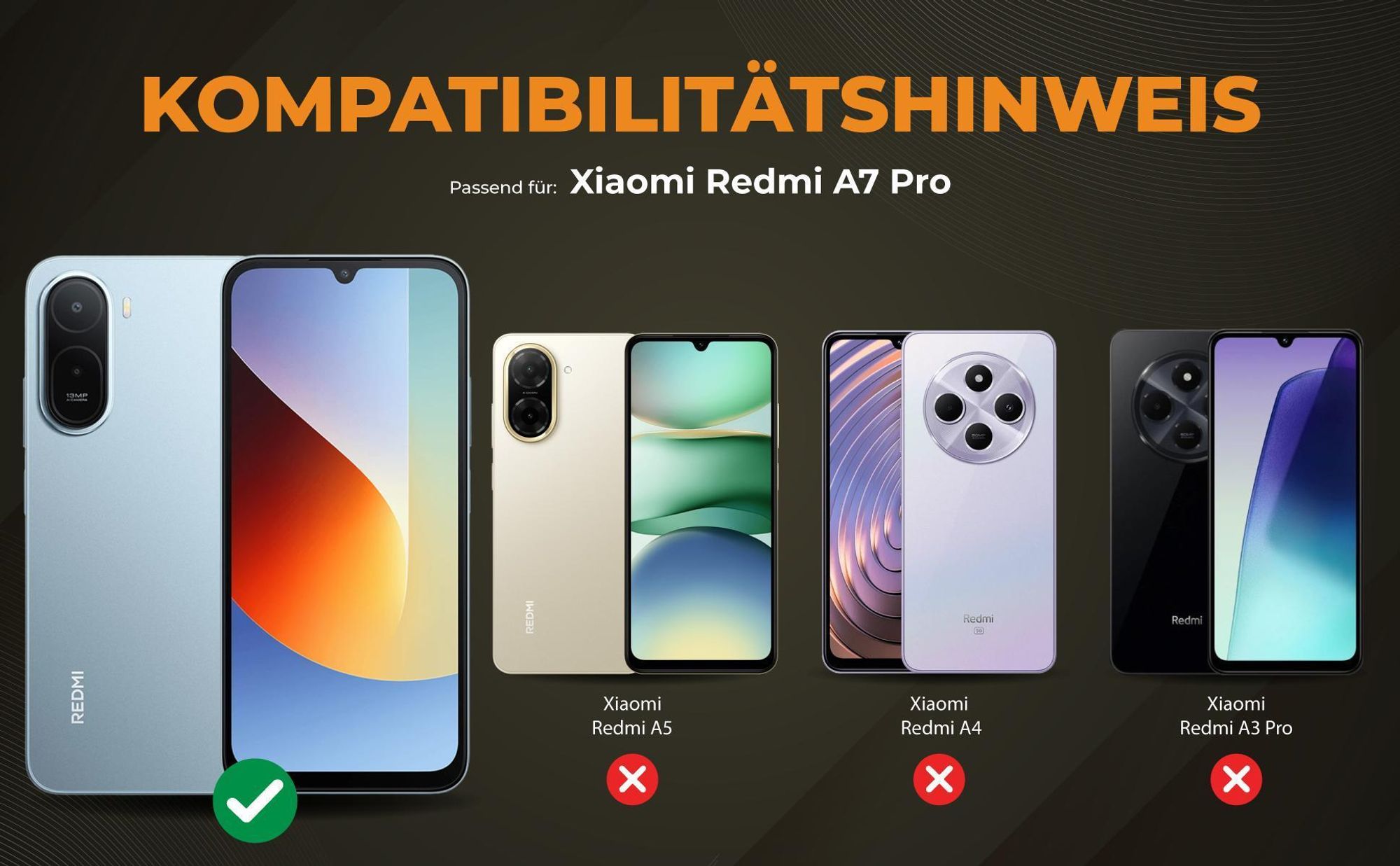Kompatibilitätshinweise Hülle für Xiaomi Redmi A7 Pro