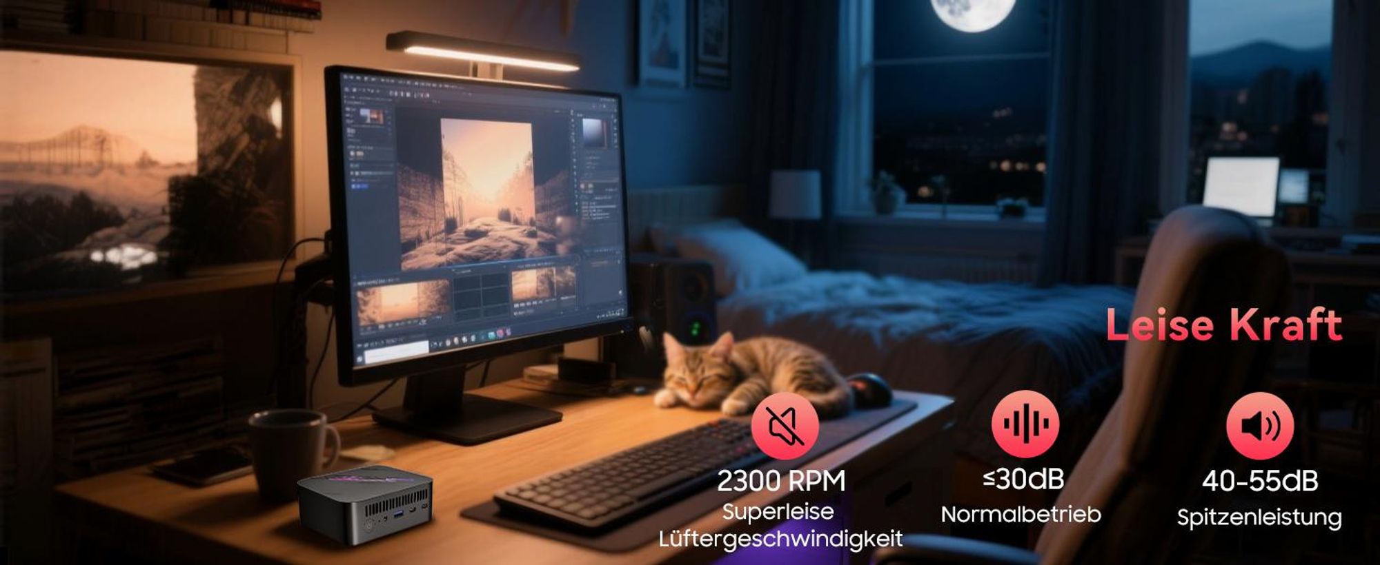 Blackview MP100 Mini PC Gaming AMD Ryzen 5 7430U(6C/12T, bis zu 4.3 GHz), 32GB RAM LPDDR4 1TB NVME PCIe3.0 SSD, WiFi 6/4K UHD/USB 3.2*2/Type C 3.0*2
