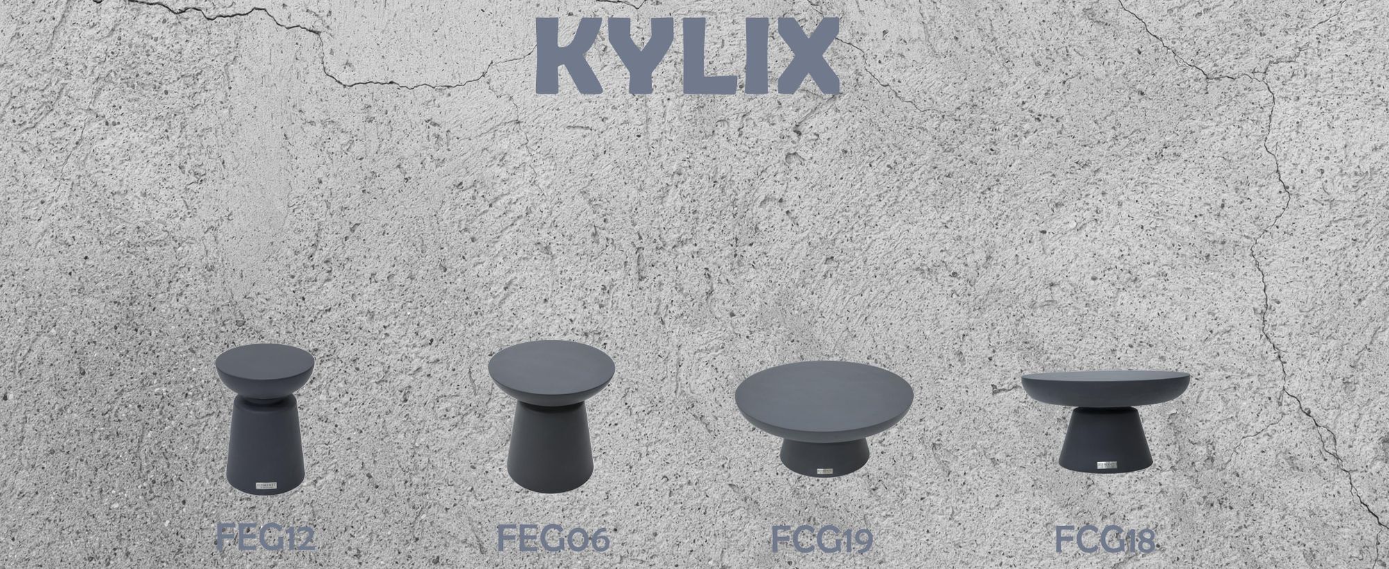 KYLIX Beistelltisch aus Beton , langlebig , hochwertig , 35 x 35 x 46 cm