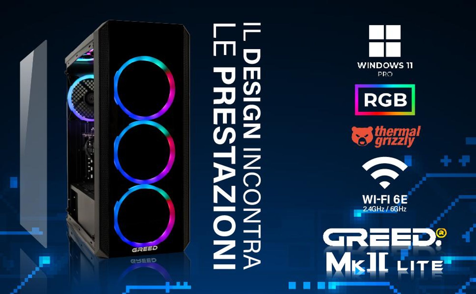 Greed® MK2 Lite - PC Gaming - Intel Core i5 10400F - Nvidia Geforce RTX 3050 -  Computer con 4,3 GHz - 16 GB DDR4 - SSD 512 GB - WiFi + Windows 11 Pro