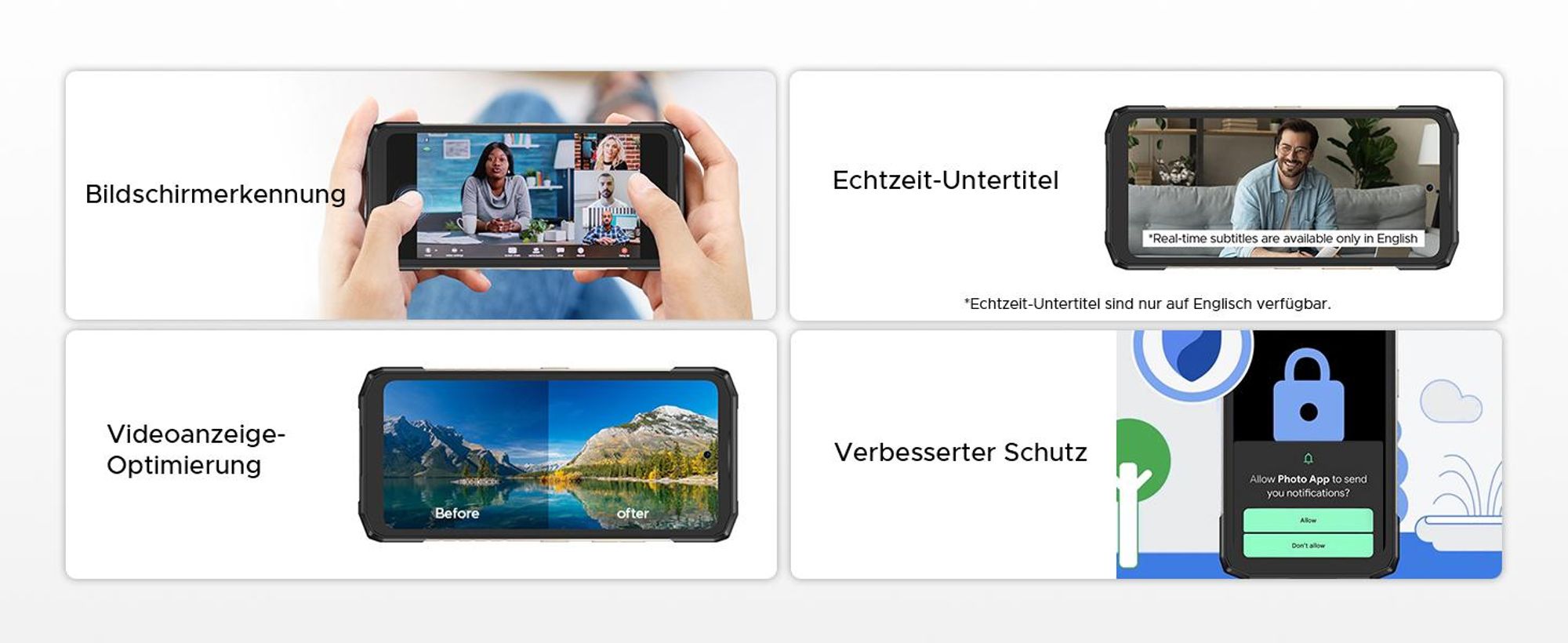 DOOGEE Blade20 Turbo Smartphone Handy, 5G, Android 15, 6,6" 90Hz, 10300mAh Akku, 33W, 8GB+256GB, 50MP, NFC, Fingerabdruck, ohne Vertrag