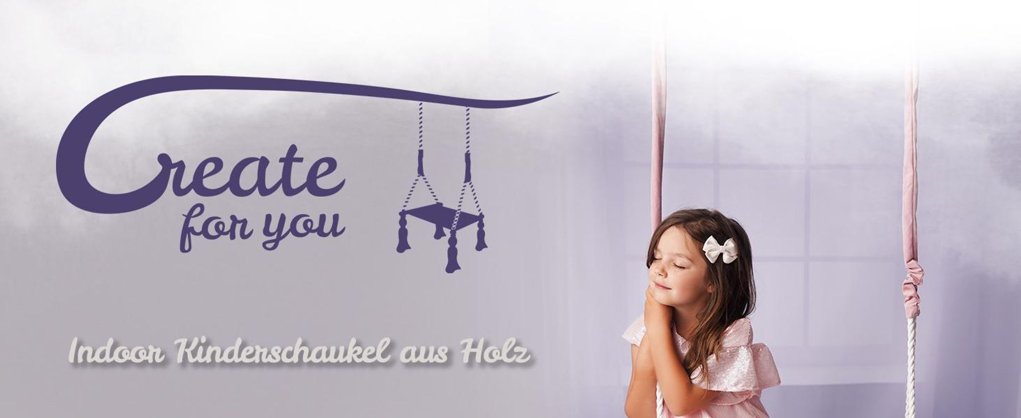 Create for you® - Holzschaukel für Kinder, sichere Schaukel für Zuhause, Große Kinderschaukel Indoor, Sitz mit Weichem Material, Höhenverstellbar, Beige