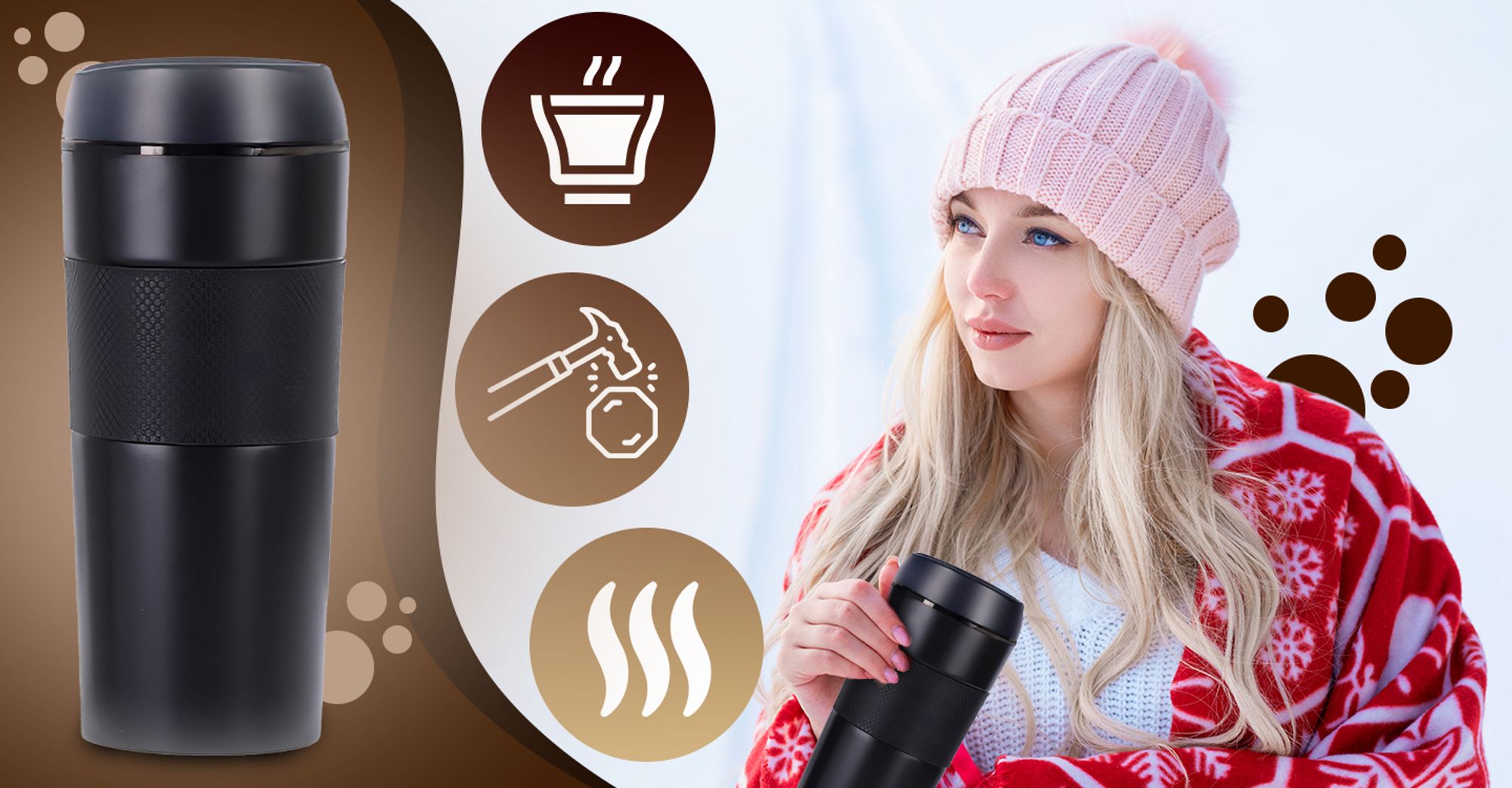 Isolierbecher Travel Mug Thermobecher 400 ml, auslaufsicher Vakuum Edelstahl BPA-frei, für Kaffee unterwegs, 12h Warm 24h Kalt Retoo
