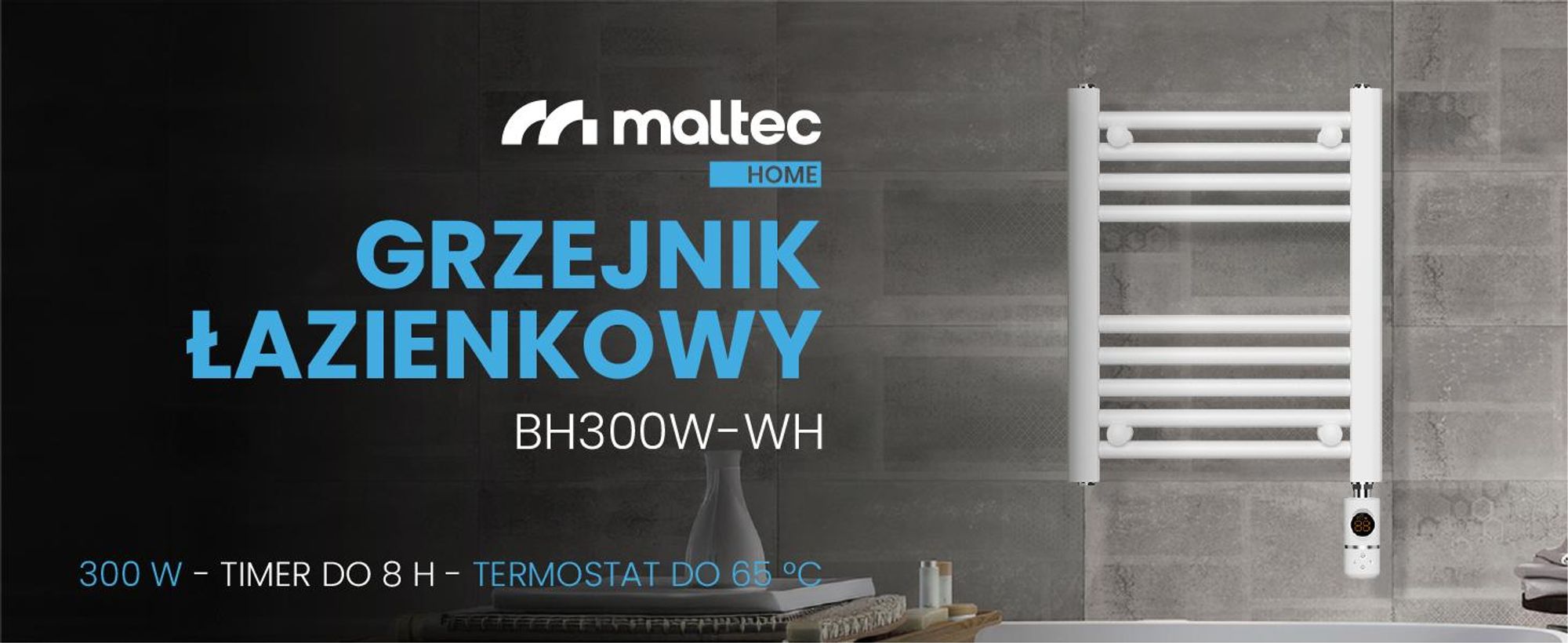 Grzejnik łazienkowy z termostatem do suszenia ręczników na ścianę