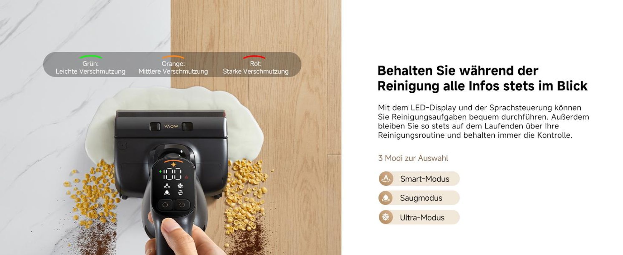 MOVA M10 Nass- & Trockensauger, Tangle-Free™, 18 kPa, 75 °C Selbstreinigung + 2×500 ml Reinigungsflüssigkeit