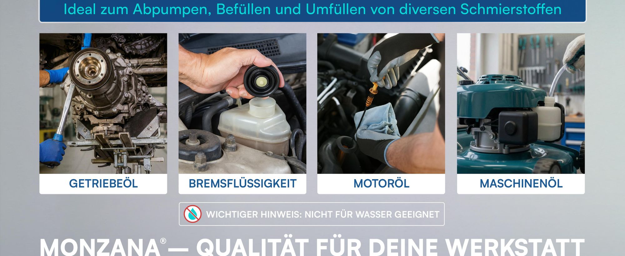 MONZANA Ölabsaugpumpe 500 ml Metall Handpumpe T-Griff Öl Spritze