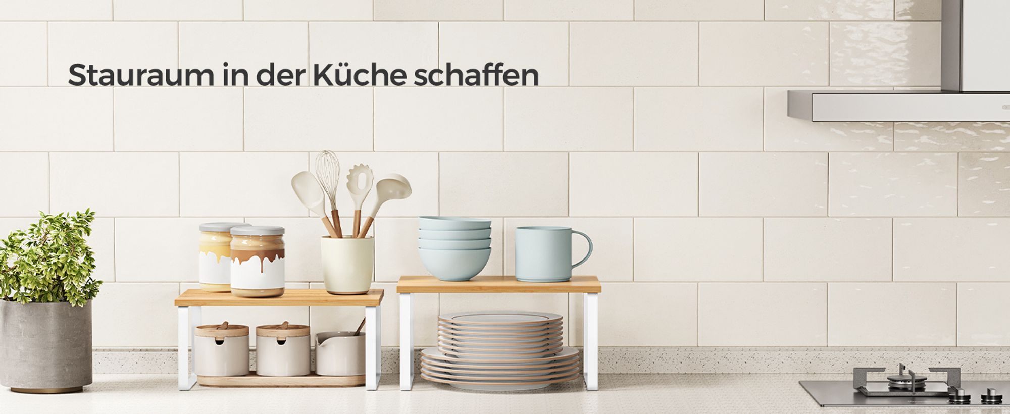 SONGMICS Gewürzregal, 2er Set, Küchenregal, Organizer, erweiterbar