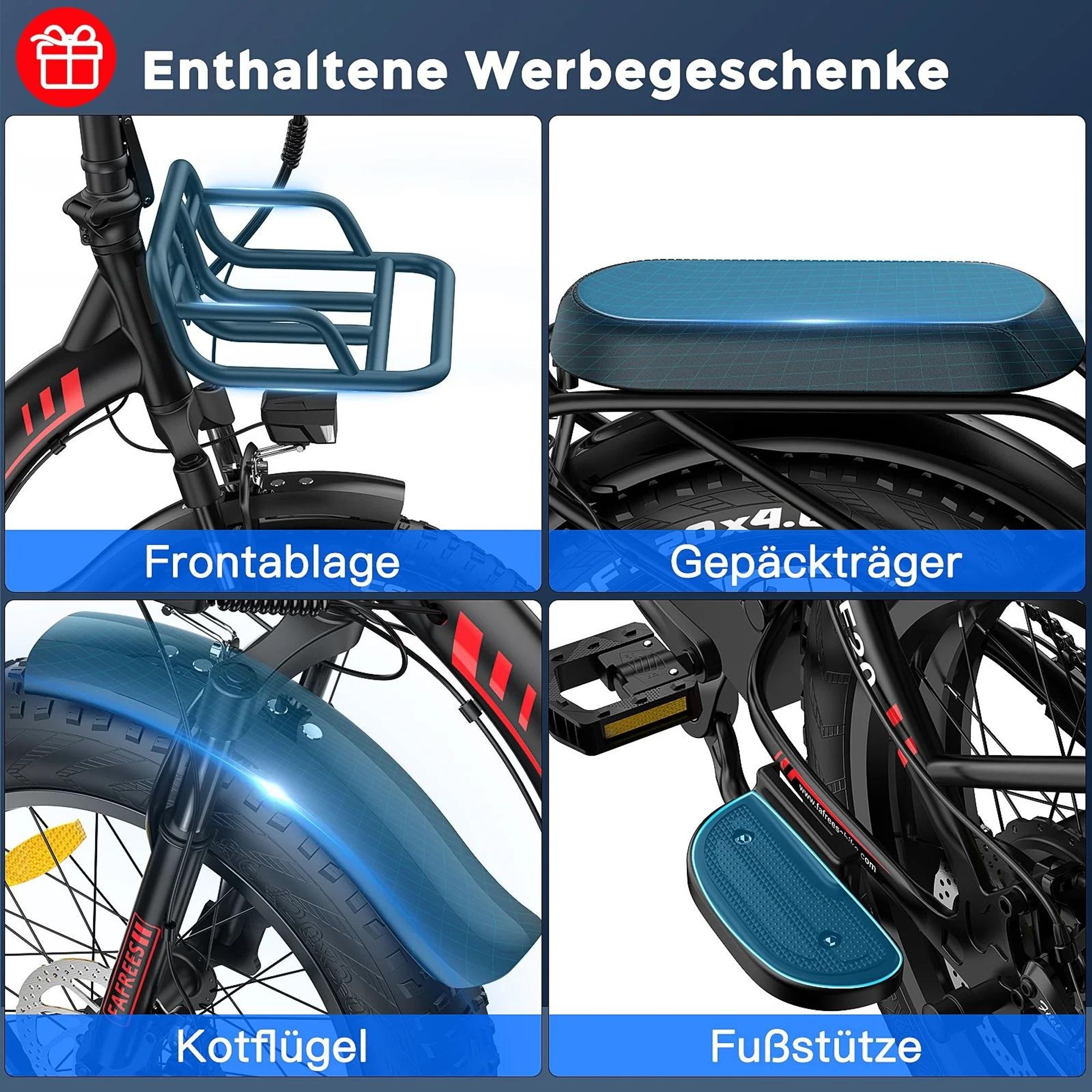 Electric Bike FAFREES F20 Max - Batterie 48V30AH 20" Reifen Mechanische Scheibenbremse - Schwarz