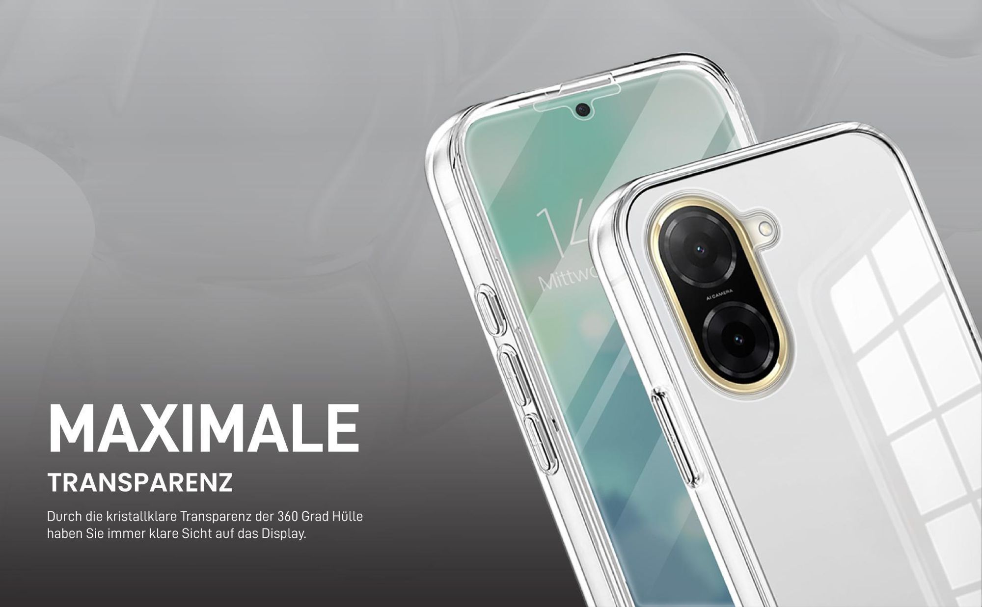 Transparentes 360 Grad Cover Front Back für Xiaomi Redmi A5