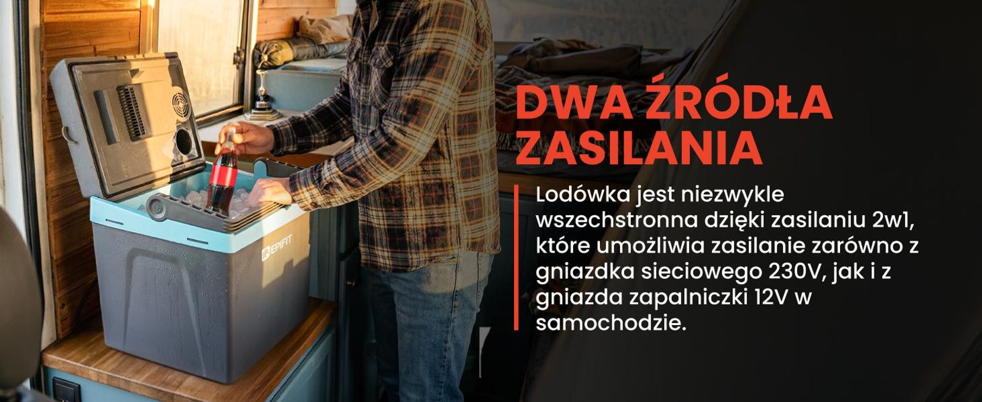 Przenośna lodówka turystyczna 25 litrów na gniazdko samochodowe 12V oraz 230V