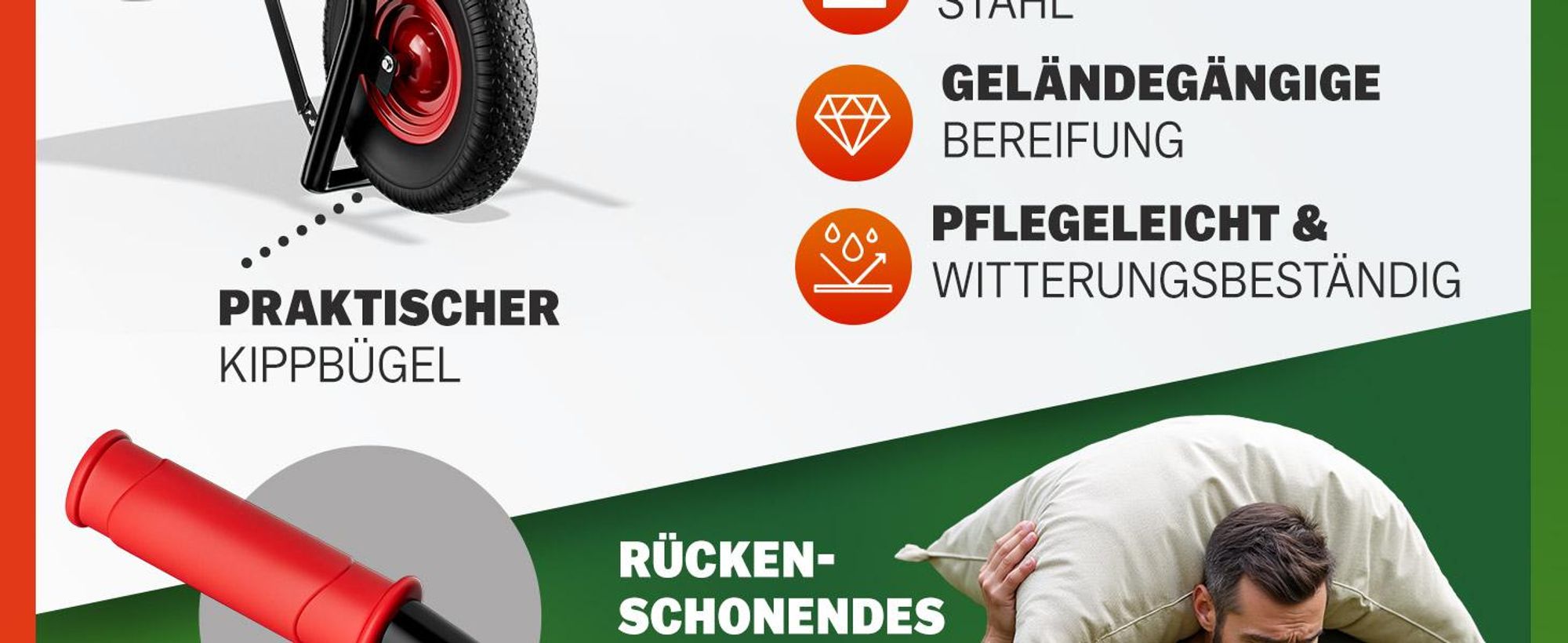 GARDEBRUK® Schubkarre 100L 250kg