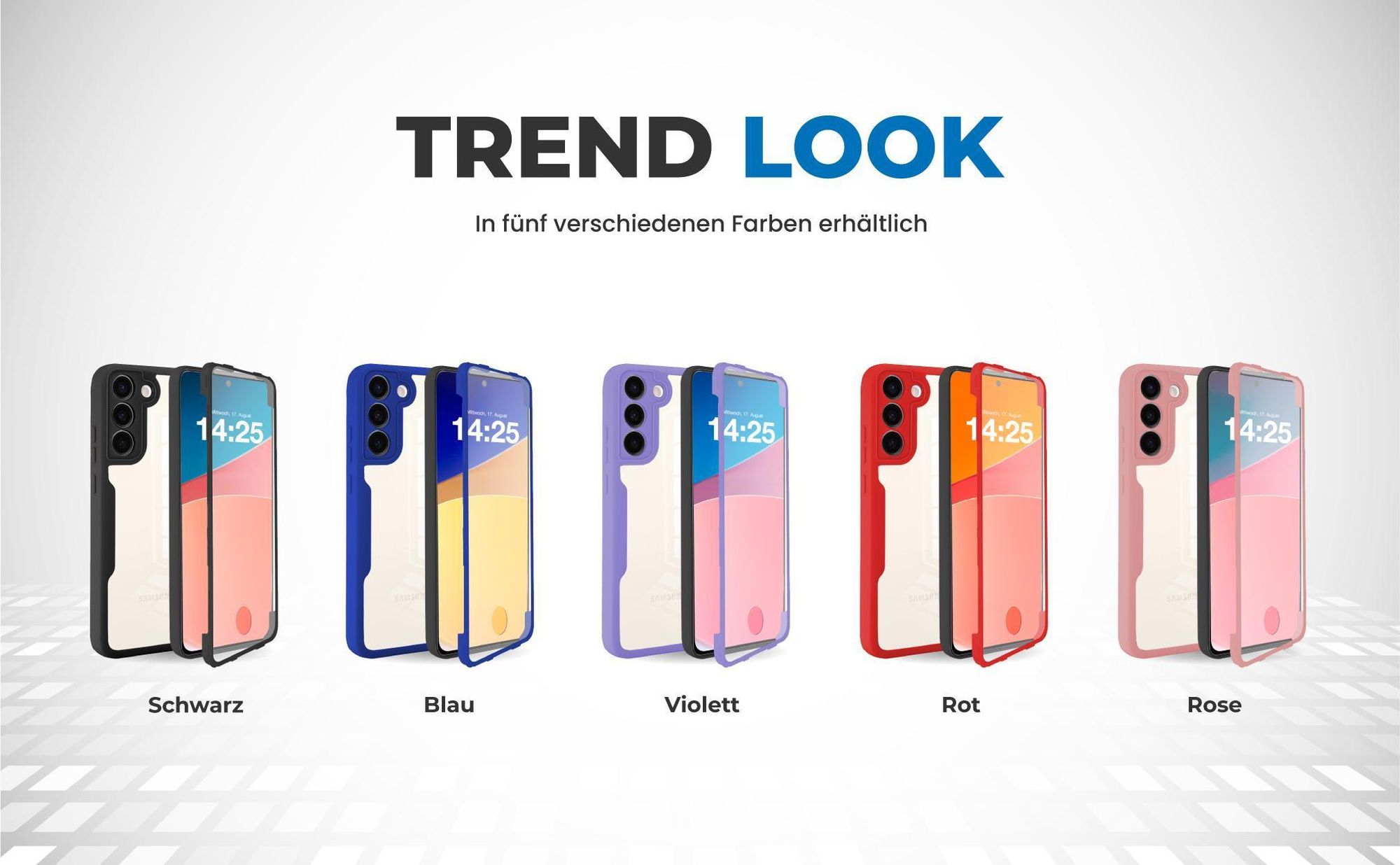 360 Grad Cover Front Back für Samsung Galaxy S23+ in verschiedenen Farben
