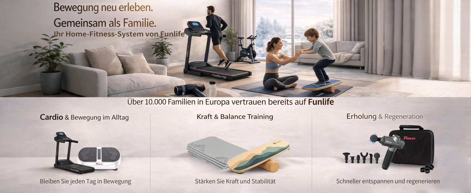 FUNLIFE Home Fitness für Cardio, Balance und Regeneration zuhause