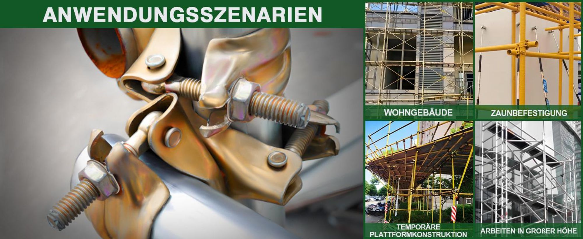 4Set Gerüstkupplung Gerüstschelle 48*48 mm, Feuerverzinkt Drehkupplung aus S235JR Stahl, 360°, stabile Verbindung Schnelle Montage, Rostbeständig
