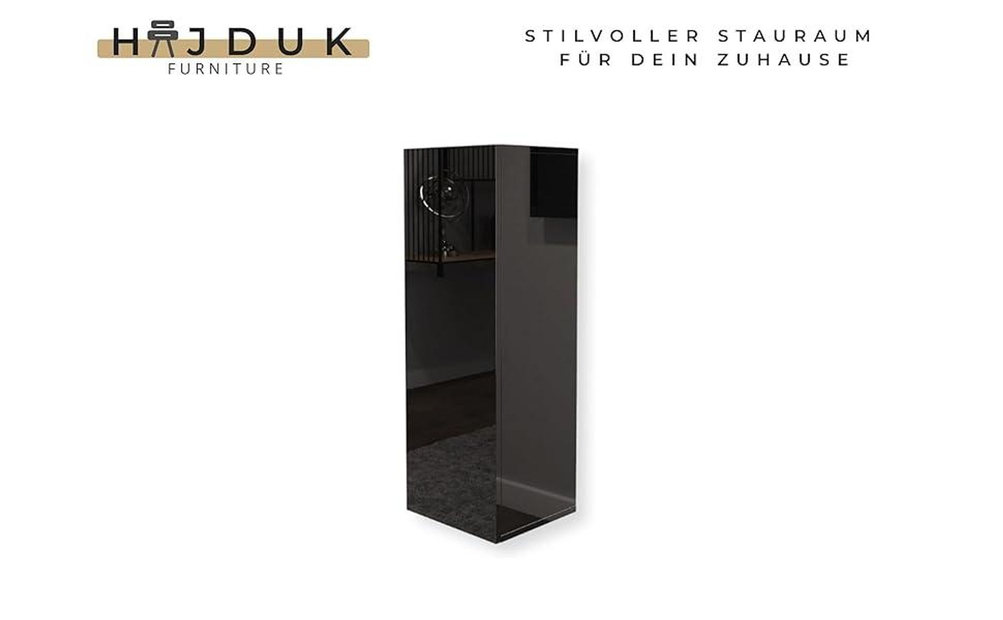 Hängeschrank Schwarz Hochglanz 35x105x32 (B x H x T) Seitenschrank Hängend Hochschrank Wohnzimmer Mehrzweckschrank