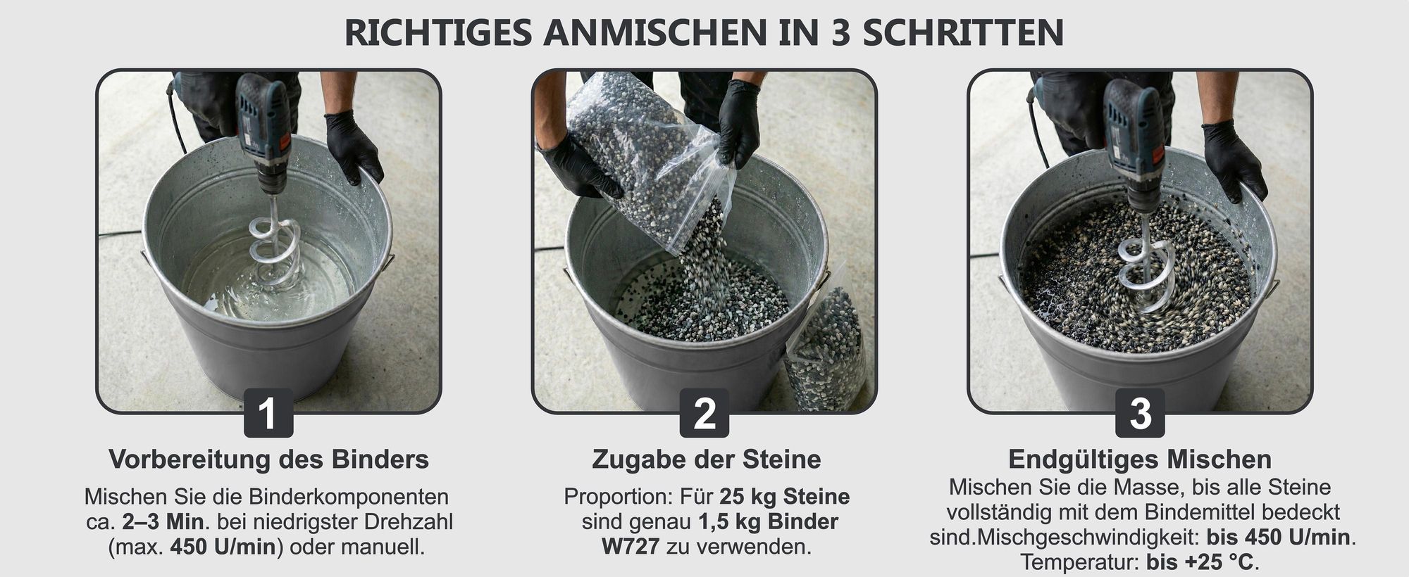 2K Bindemittel für Steinteppich UV-fest Haftvermittler Natursteinteppich W727 - 3Kg