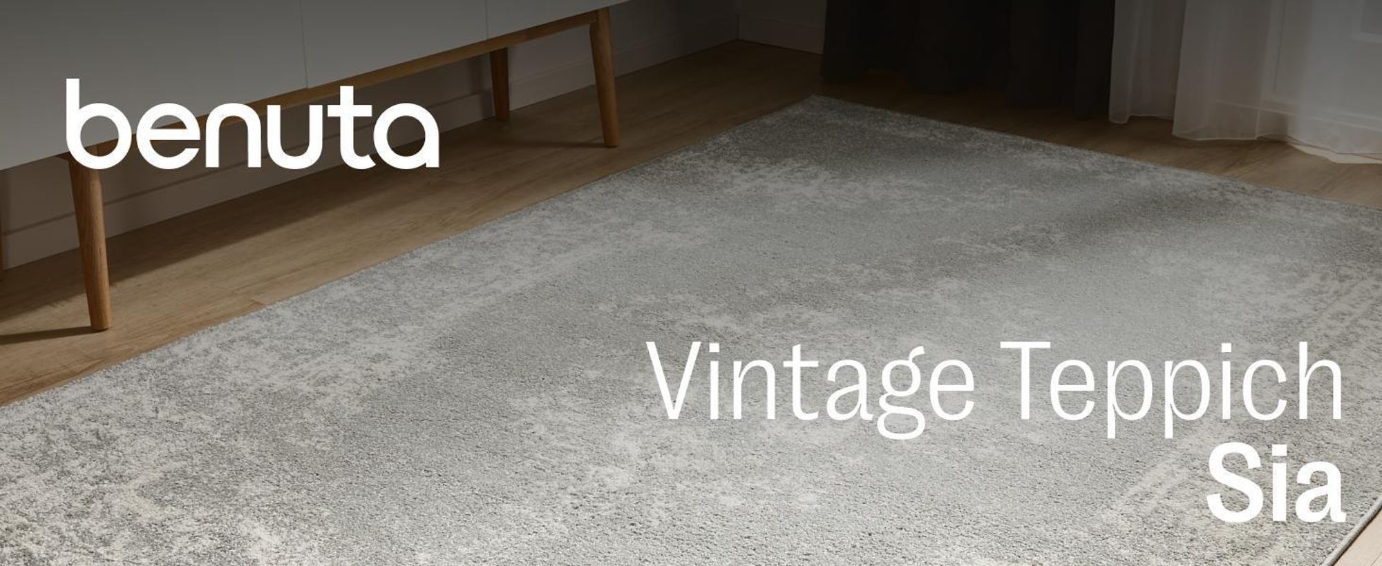 benuta Vintage Teppich Wohnzimmer Sia Taupe 200x300 cm Wohnzimmerteppich Schlafzimmer weich orientalisch Rechteckig