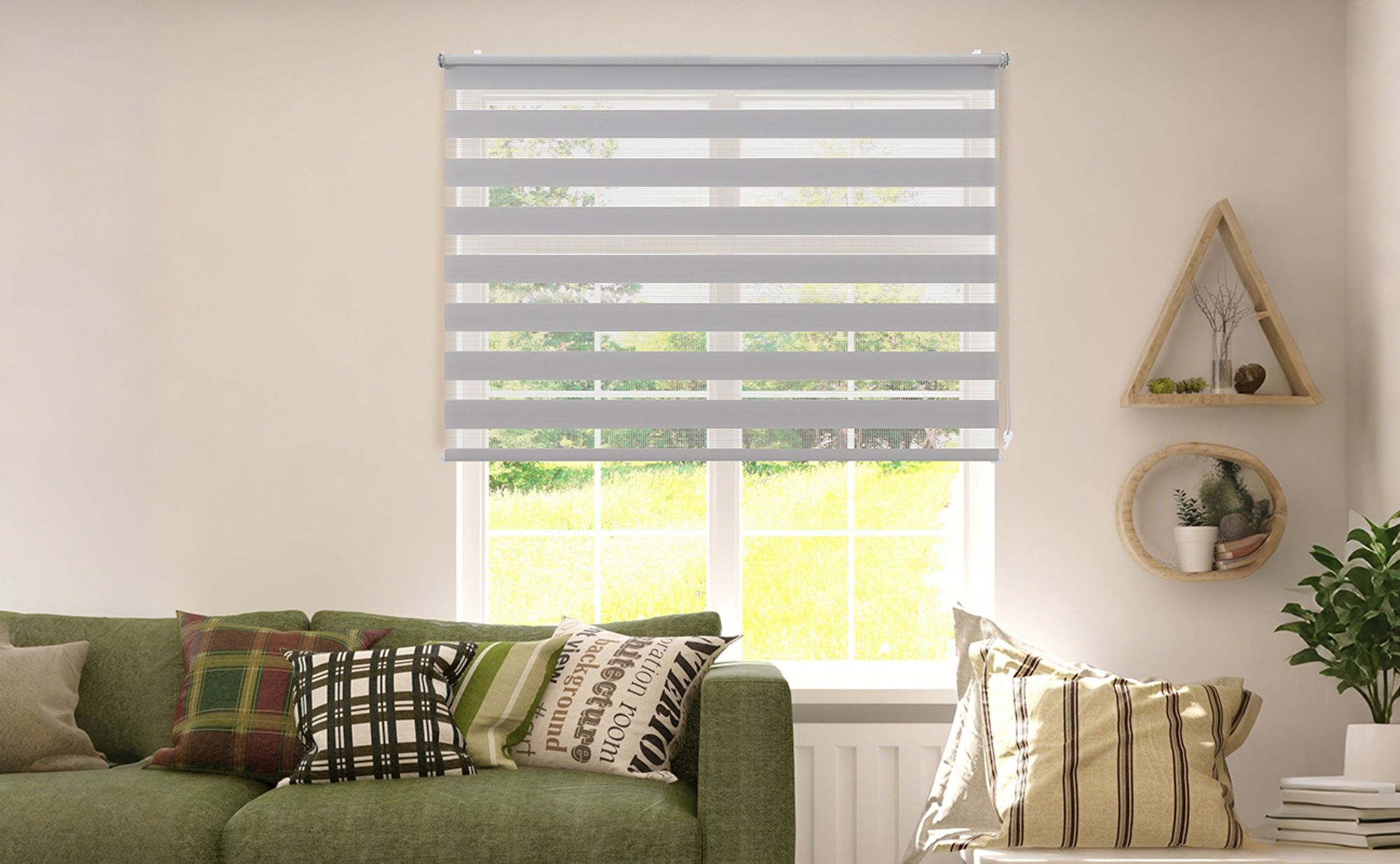 Doppelrollo 95x210cm Grau Duo Rollo Klemmfix ohne Bohren Jalousie Rollos für Fenster und Tür