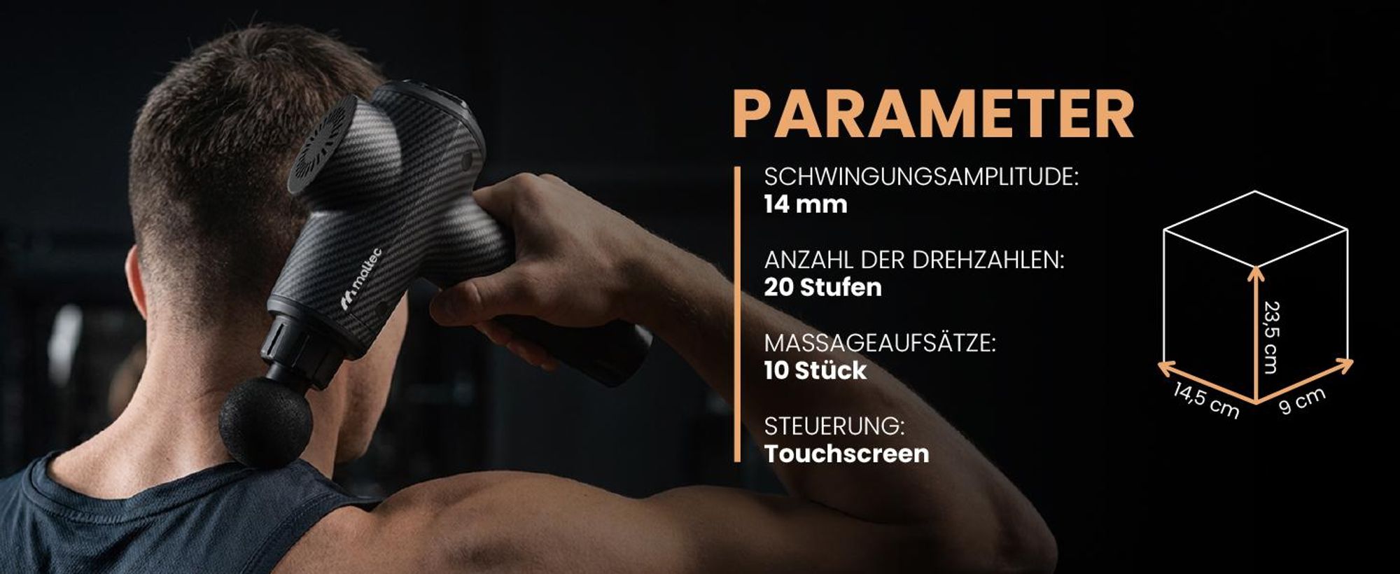 Massagepistole Massagegerät mit 20 Stufen und grosse Akku
