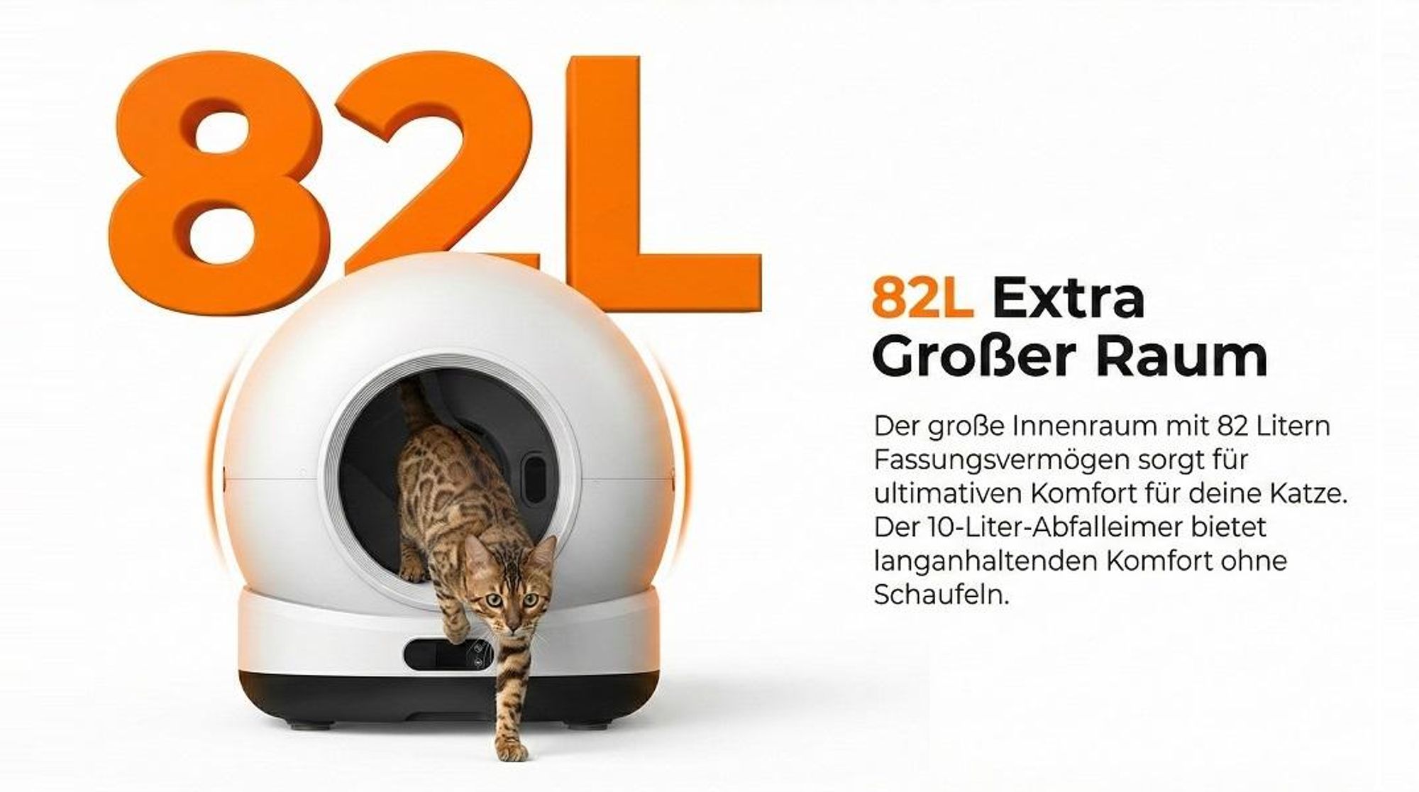 Zedar K1200 PRO - Automatische Katzentoilette - Selbstreinigende Katzentoilette - Inkl. App -Mit Katzenstreumatte und 3 Rollen Auffangbeutel - 82L XXL