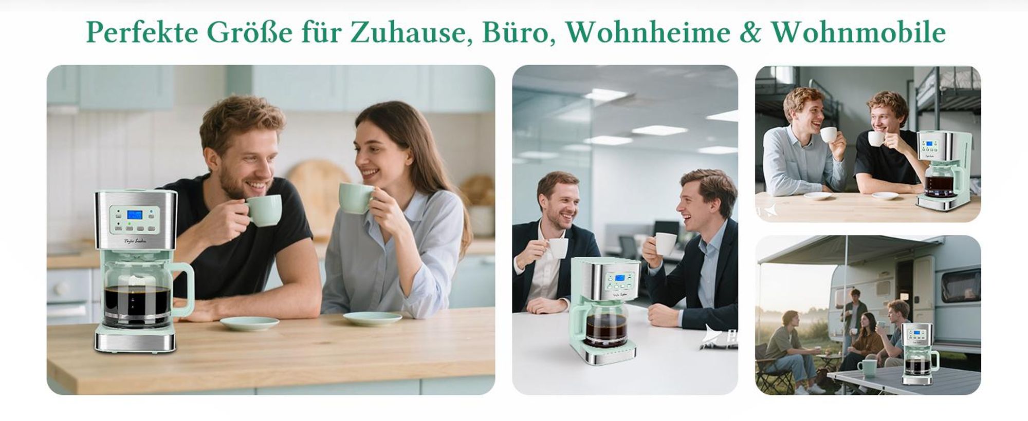 Aigostar - 950W Kaffeemaschine mit Timer,12 Tassen,Tropf-Stopp, Abschaltautomatik