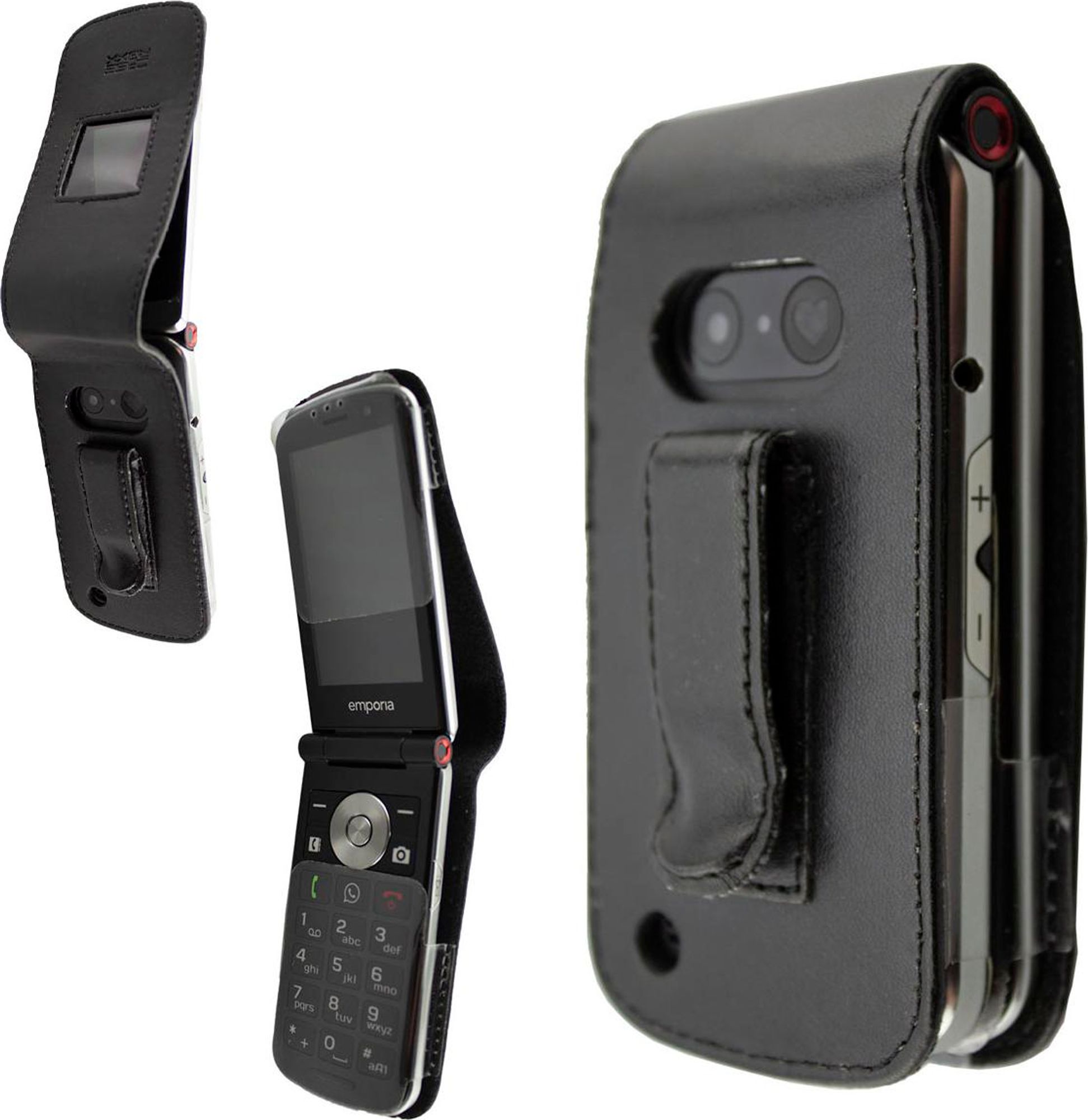 caseroxx Ledertasche mit Gürtelclip kompatibel mit Emporia TOUCHsmart V188 aus Echtleder, Tasche mit Gürtelclip und Sichtfenster  Bild 1