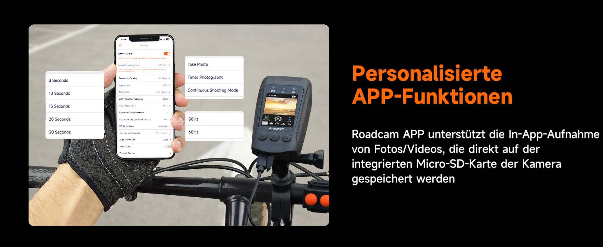 SVBONY SVGo C1 Action-Cam 4K 30FPS, 20MP WiFi-Kamera mit Touchscreen, integriertem GPS, EIS-Bildstabilisierung, 2500 mAh Lithium-Akku, für Radfahren