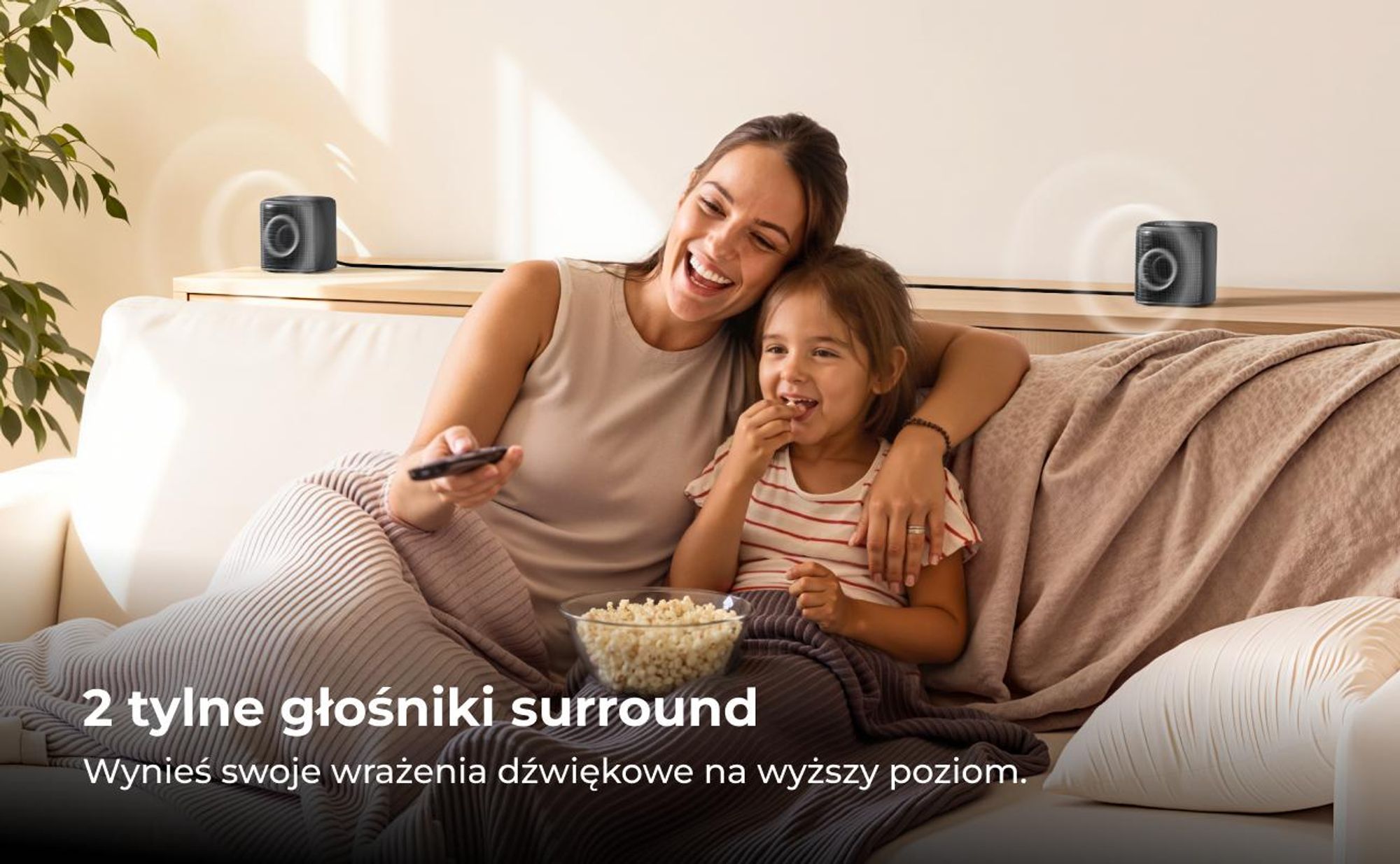 Soundbar ULTIMEA 7.1ch z subwooferem do telewizora, system dźwięku przestrzennego do kina domowego, 4 głośniki surround, HDMI ARC, sterowanie przez aplikację, Aura S4T