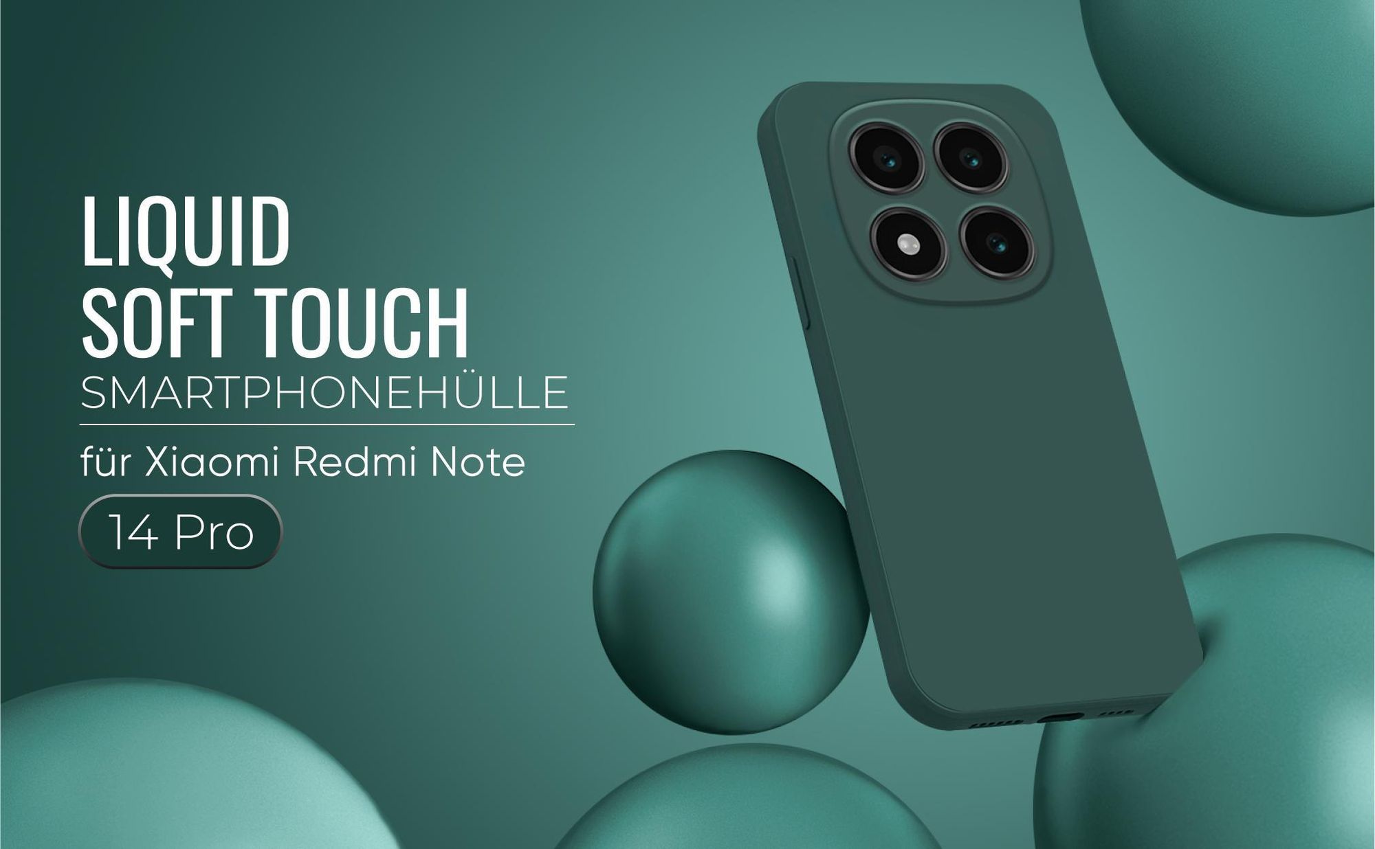 Liquid Soft Touch Smartphone Hülle in Grün für Xiaomi Redmi Note 14 Pro