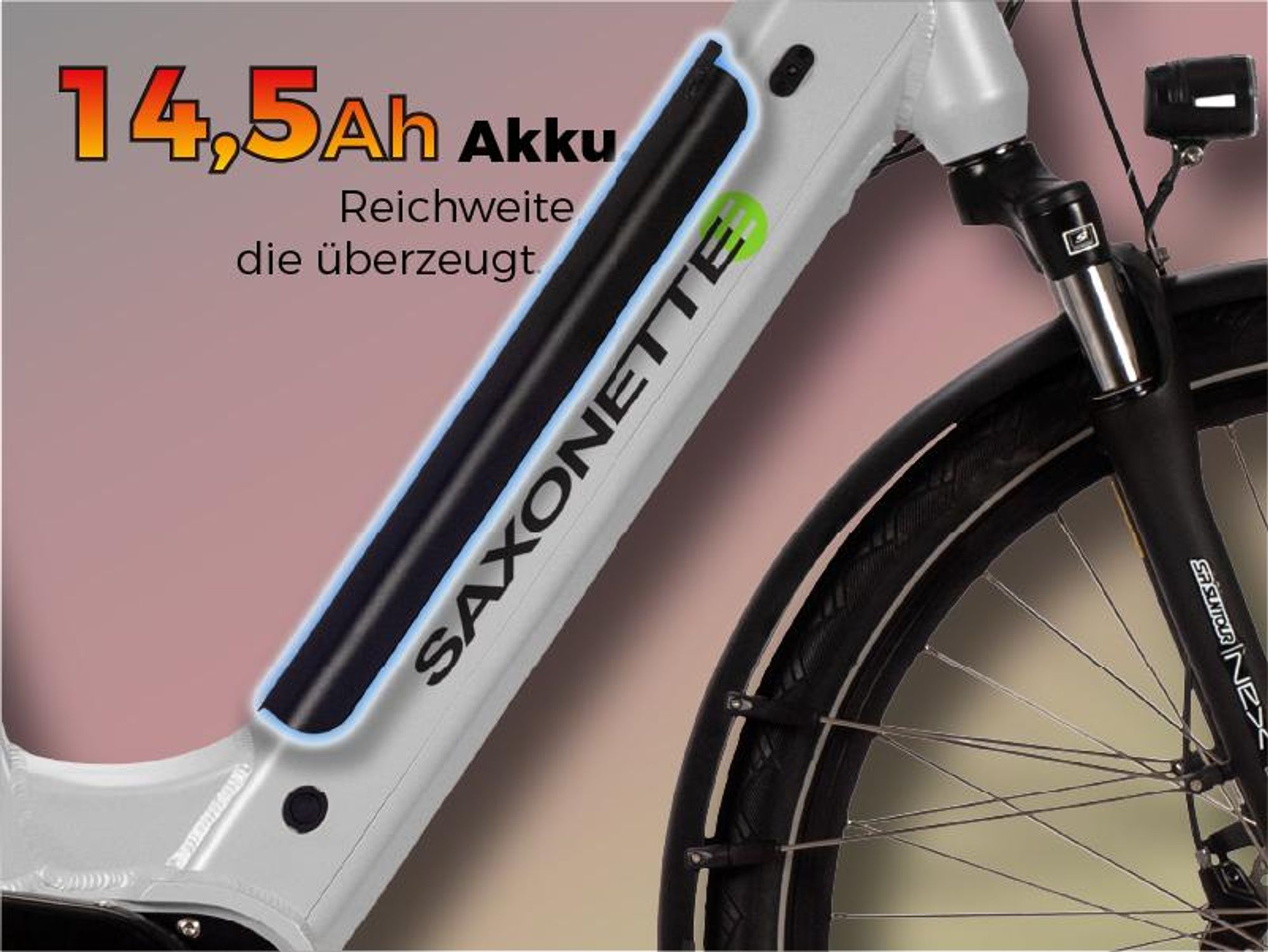 SAXONETTE Premium Plus 3.0 Wave 28" E-Bike, Pedelec mit Mittelmotor, 8-Gang Nexus Nabenschaltung, 36V 14,5Ah Akku, RH 50 (silber matt)