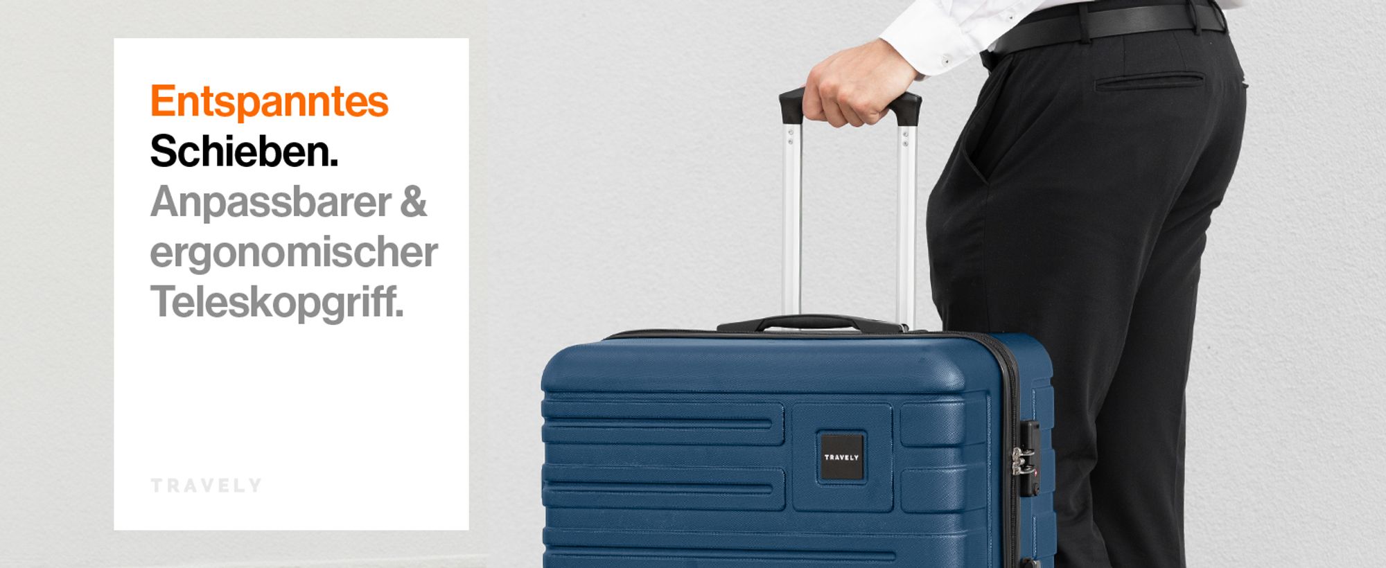 Travely Polycarbonat Koffer Groß 67cm L - 60L Innenvolumen - sehr robuster Hartschalen Koffer mit sanften Rollen & TSA Schloss, Reisekoffer, Koffer & Trolleys, Reisekoffer mit Rollen
