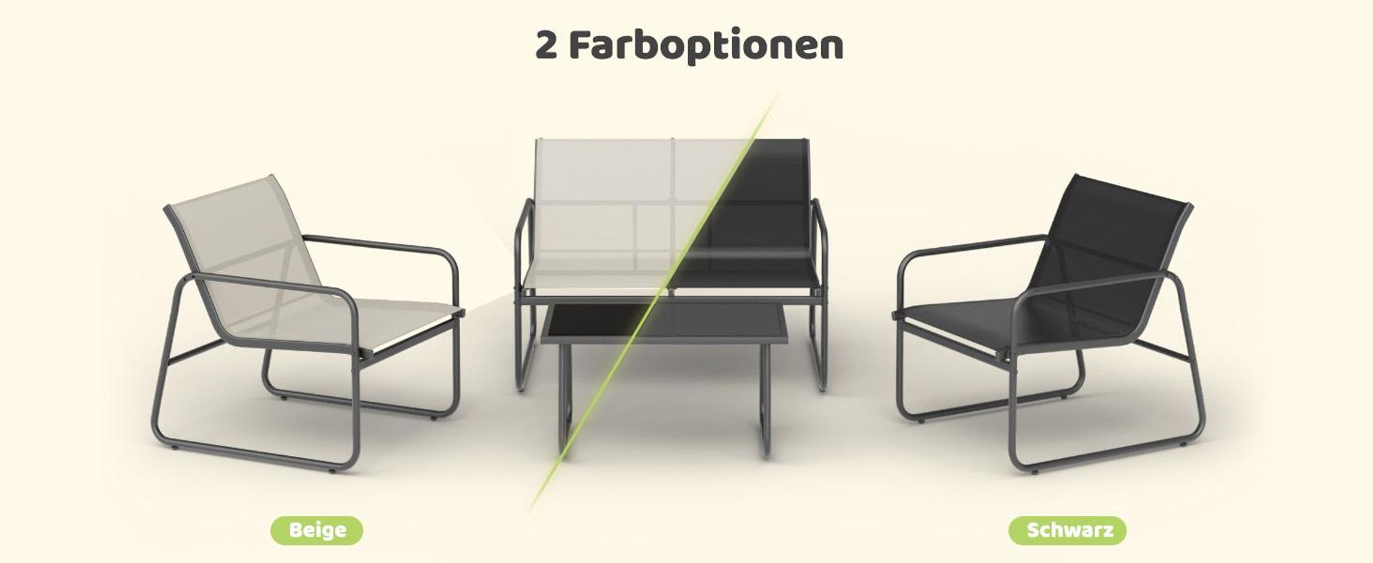Mondeer Gartenmöbel-Set 4-teilig Sitzgruppe mit atmungsaktivem Mesh-Gewebe, Ergonomischen Armlehnen und Stabilem Stahlrahmen Balkon Terrasse Schwarz