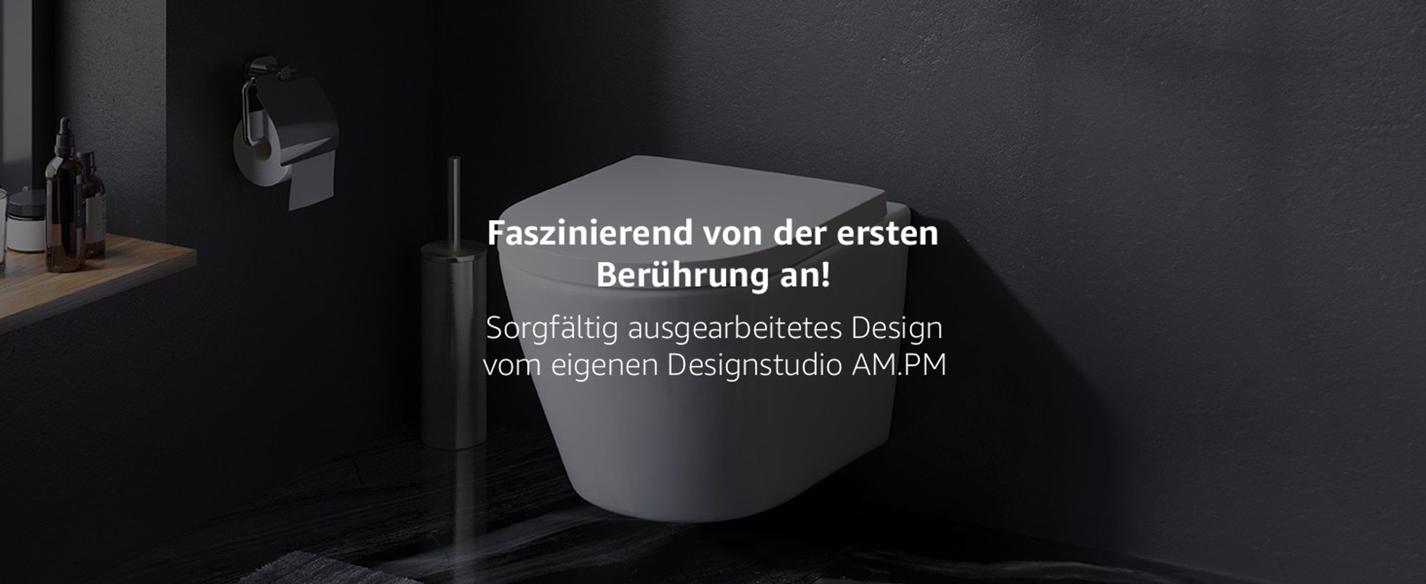 AM.PM Design Hänge-WC spülrandlos Toilette inkl. WC Sitz mit Softclose Absenkautomatik