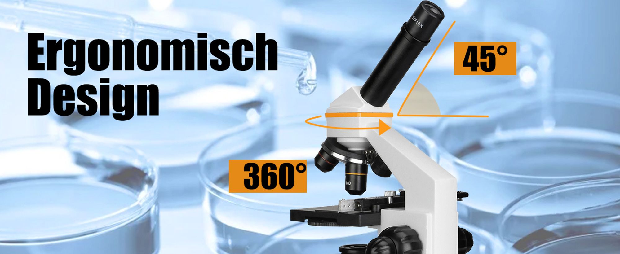 Svbony SV601 Monokulare Mikroskope, Studentenmikroskopverbindung, 40X-1600X Dual Illumination Dual Power Mechanisches Bühnen-Monokularmikroskop für Studenten Science Class Biology Enthusiasm
