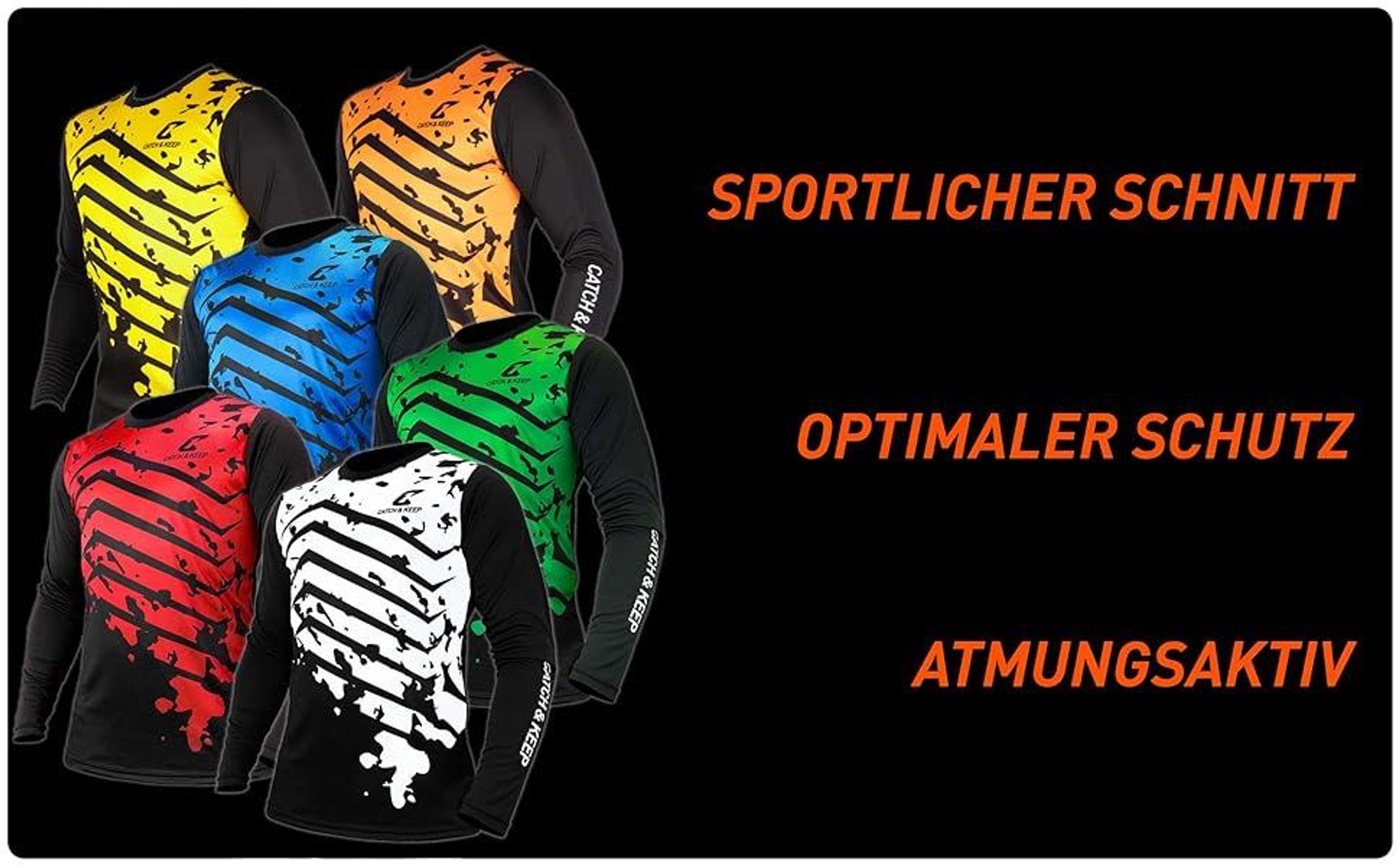 CATCH & KEEP Pro Gepolstert Langarmshirt torwarttrikot kinder & Herren - torwarttrikot Atmungsaktiv mit schützender Polsterung & komfort