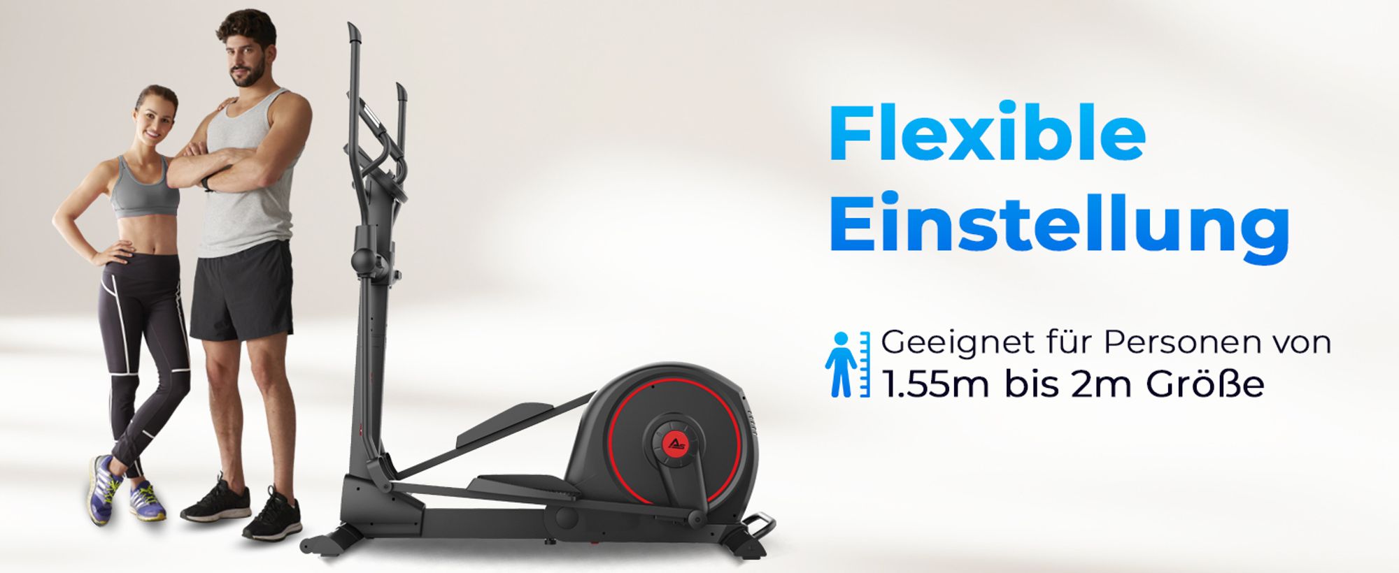 Crosstrainer klappbar AsVIVA C29 Pro Heimtrainer mit Ergometer 16 kg Schwungmasse Bluetooth HCR leise für Zuhause