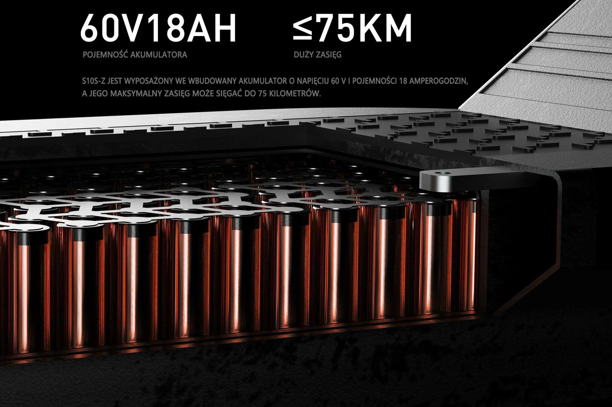 Joyor S10-S-Z 2025 Składany Hulajnoga Elektryczna – 1000W Podwójny Silnik Akumulator 60V18Ah Kolorowy Wyświetlacz o Wysokiej  – Czarny