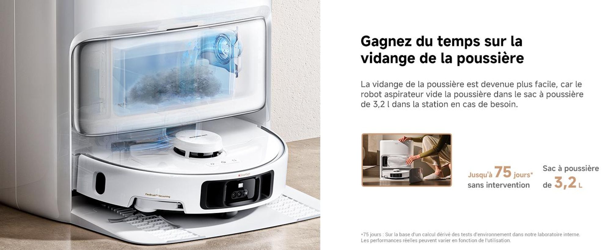MOVA P50 Pro Ultra – Robot aspirateur et laveur, 19 000 Pa, lavage automatique des serpillières à 75 °C, vidage automatique
