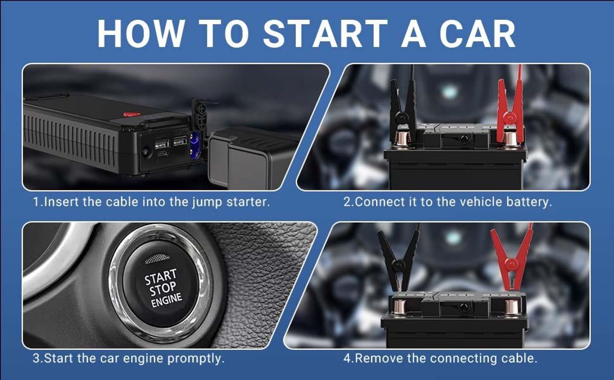 Auto Starthilfe, Starthilfekabel, Jump Starter, Power Bank, Power Station