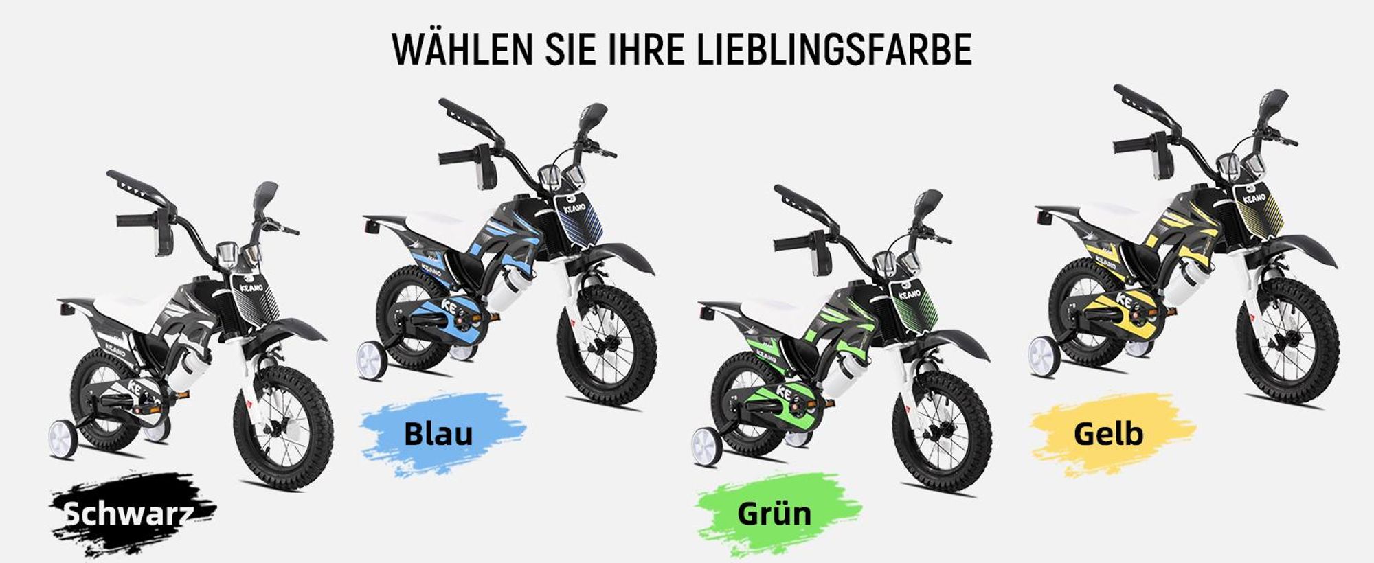 JOYSTAR 12 Zoll Kinderfahrrad im Motorradstil für 3-8 Jahren Jungen und Mädchen mit Stützrädern, Getränkehalter und Schutzblechen, Rosa