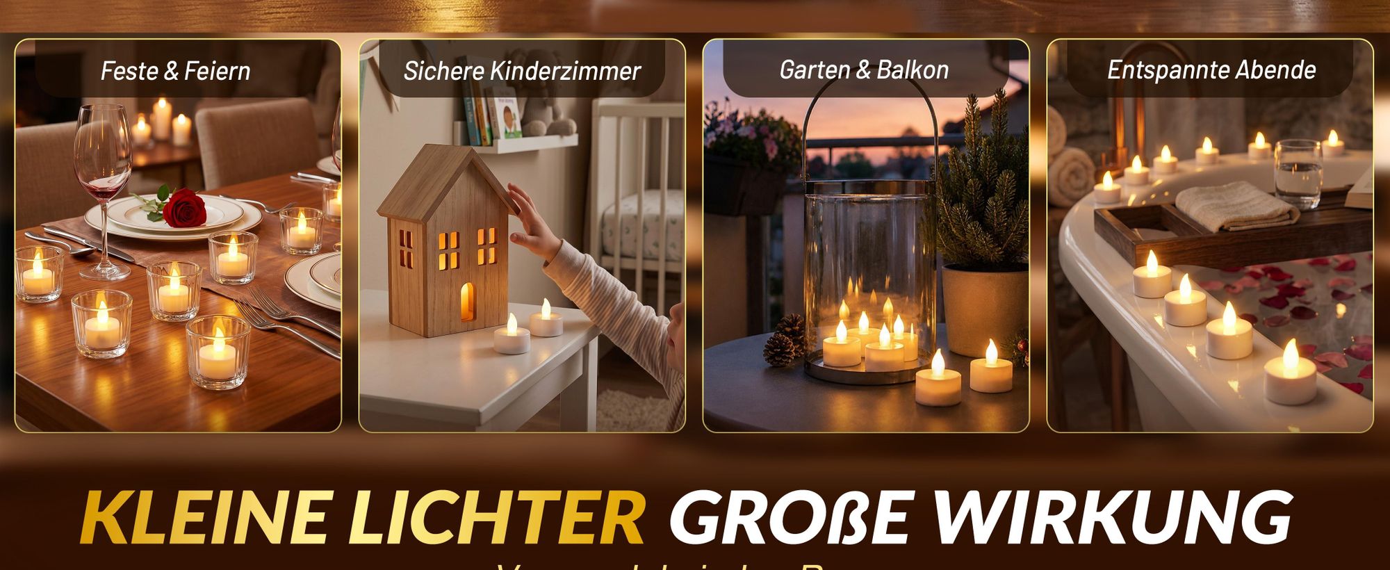 MONZANA LED Teelichter mit Fernbedienung, flackernd, 10er Set